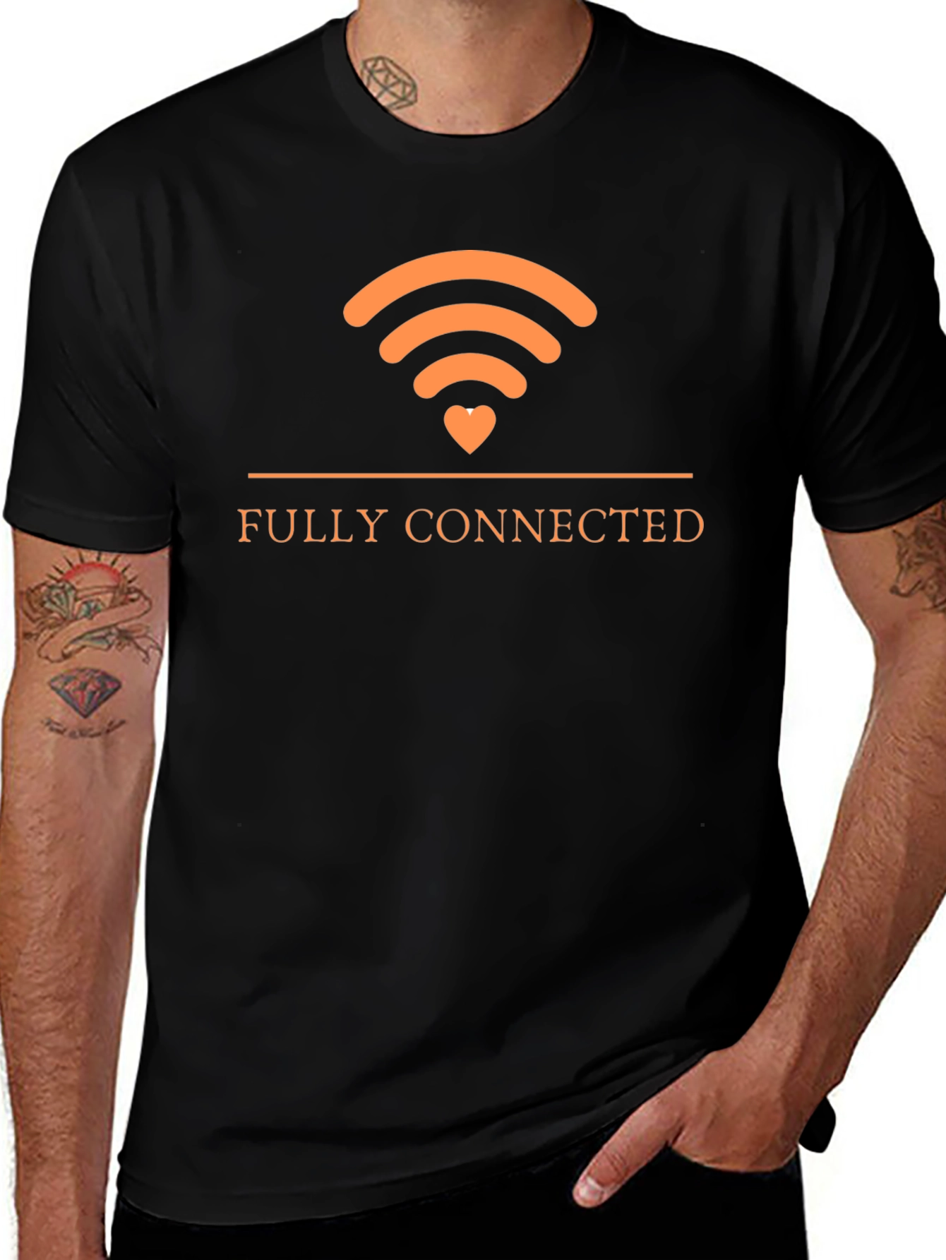 Fully Connected T-Shirt | WIFI Heart Design