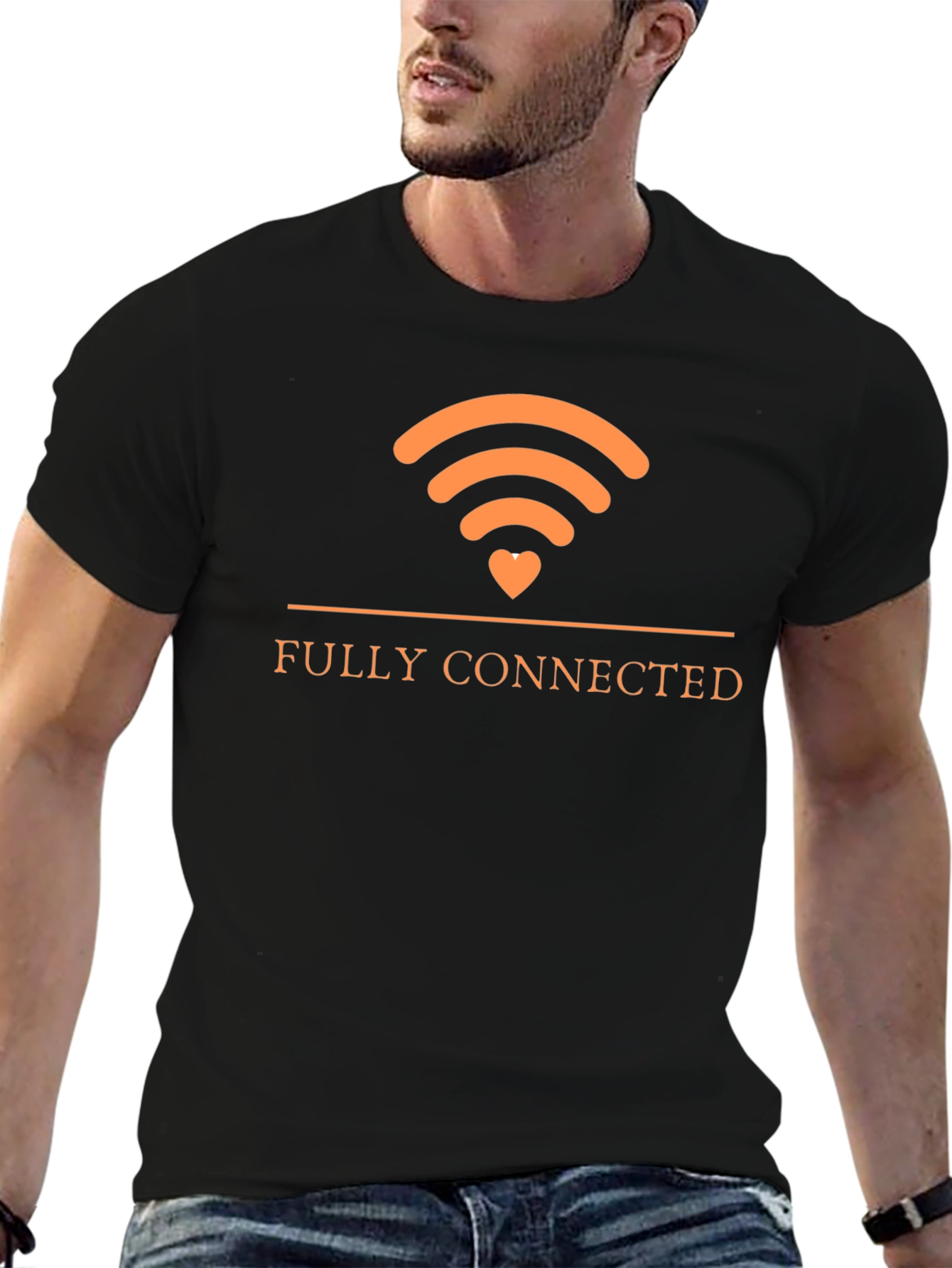 Fully Connected T-Shirt | WIFI Heart Design