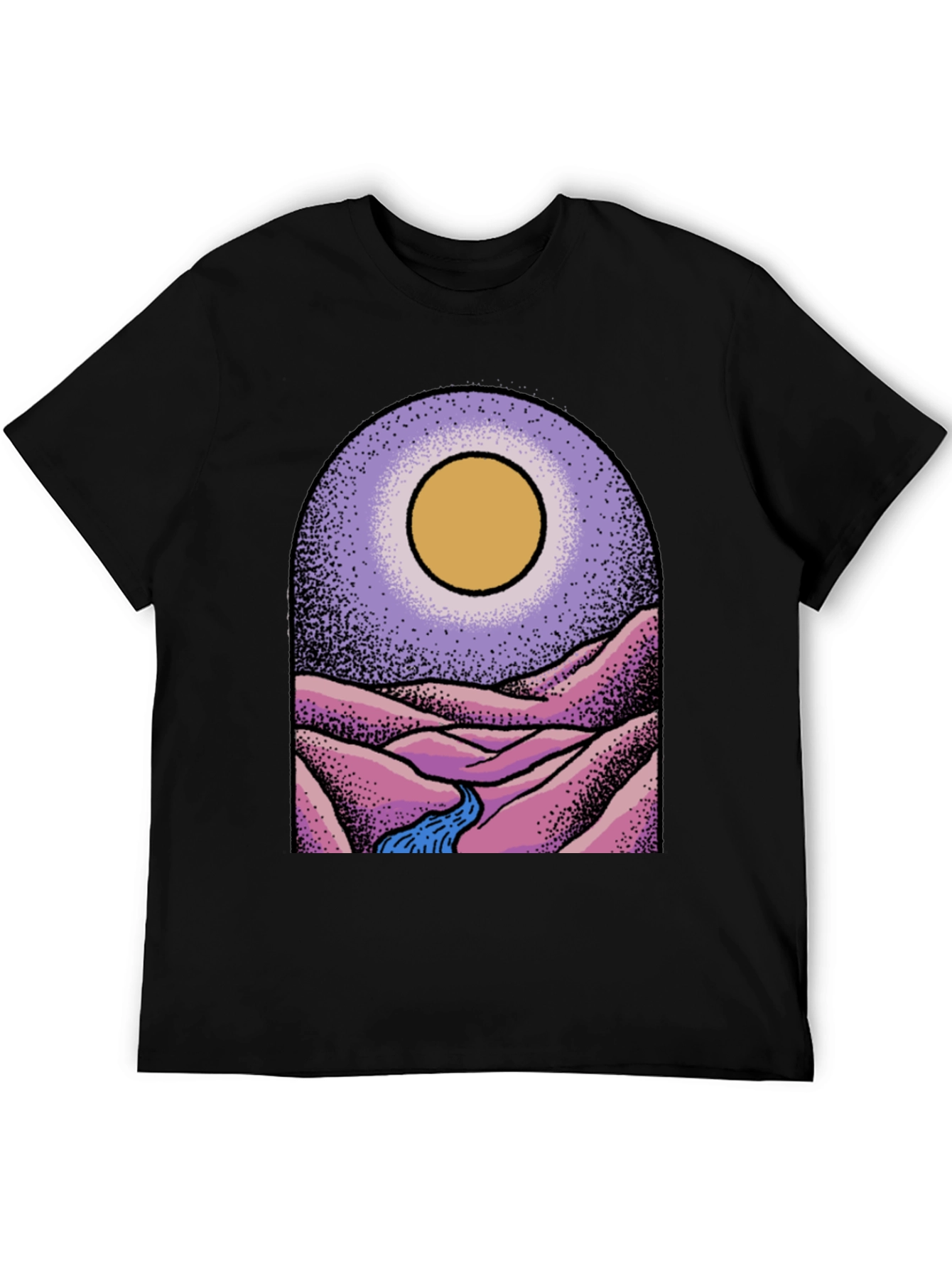 Stylish Black Graphic Tee - Desert Vista Design