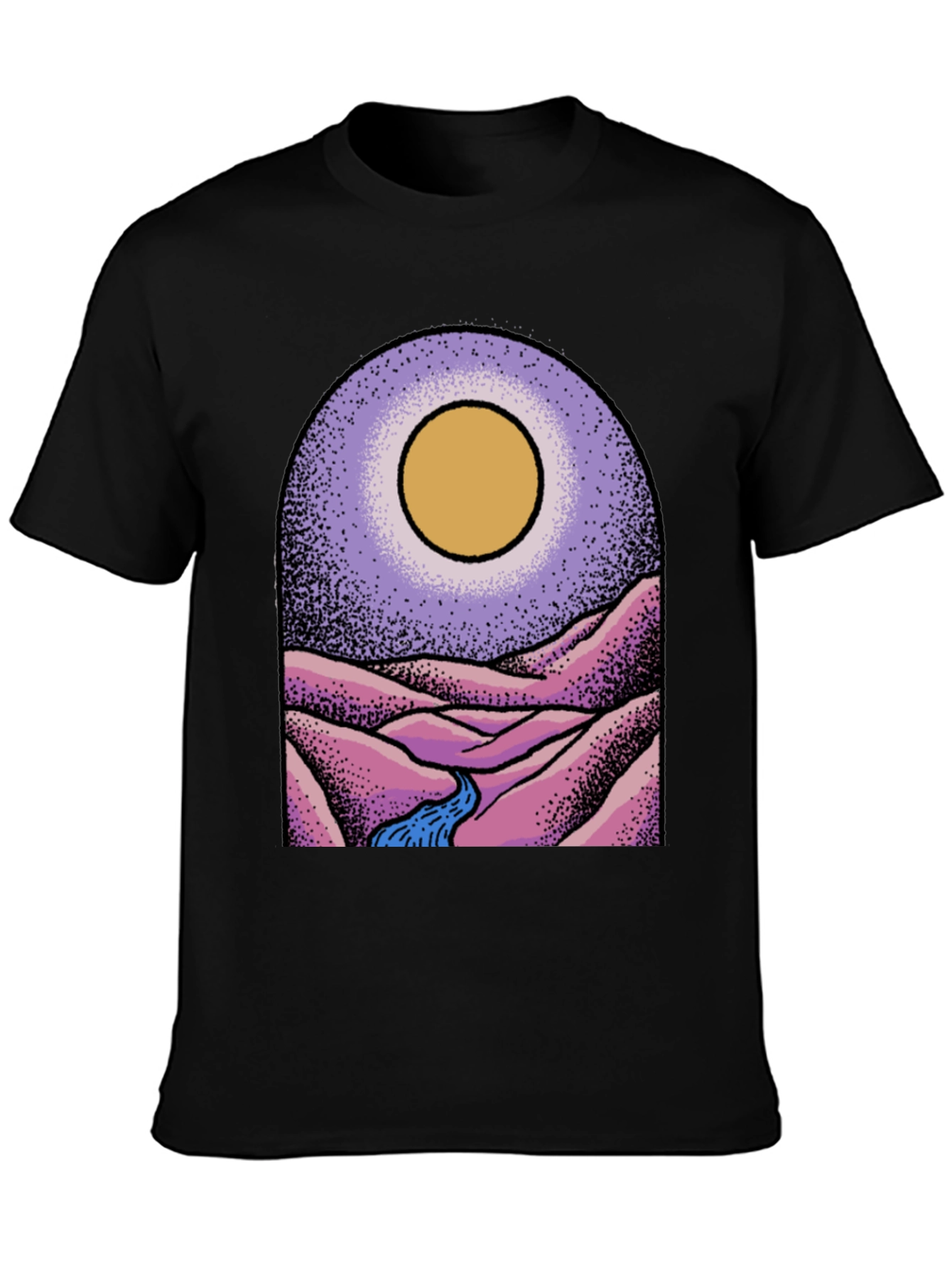 Stylish Black Graphic Tee - Desert Vista Design