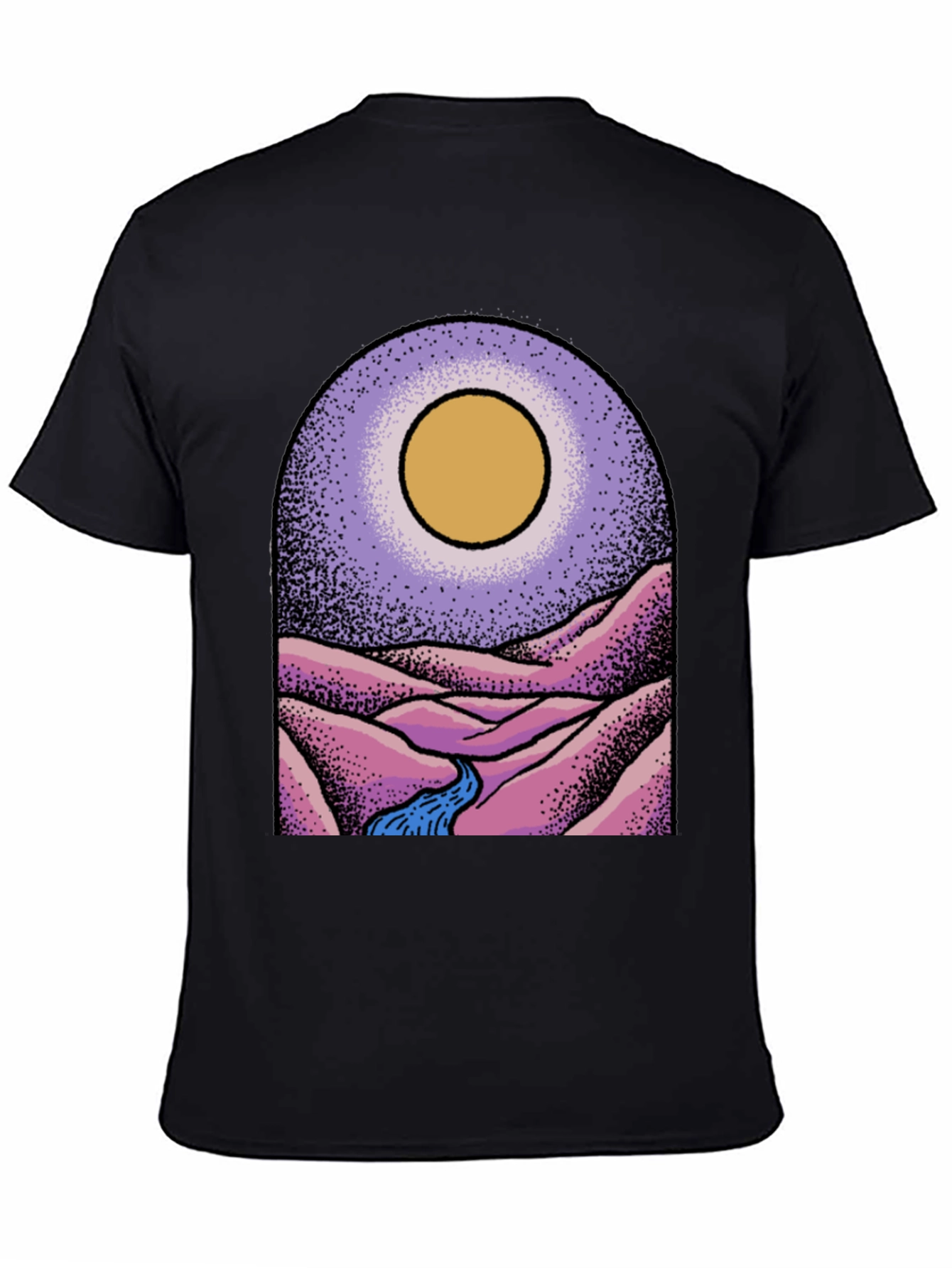 Stylish Black Graphic Tee - Desert Vista Design