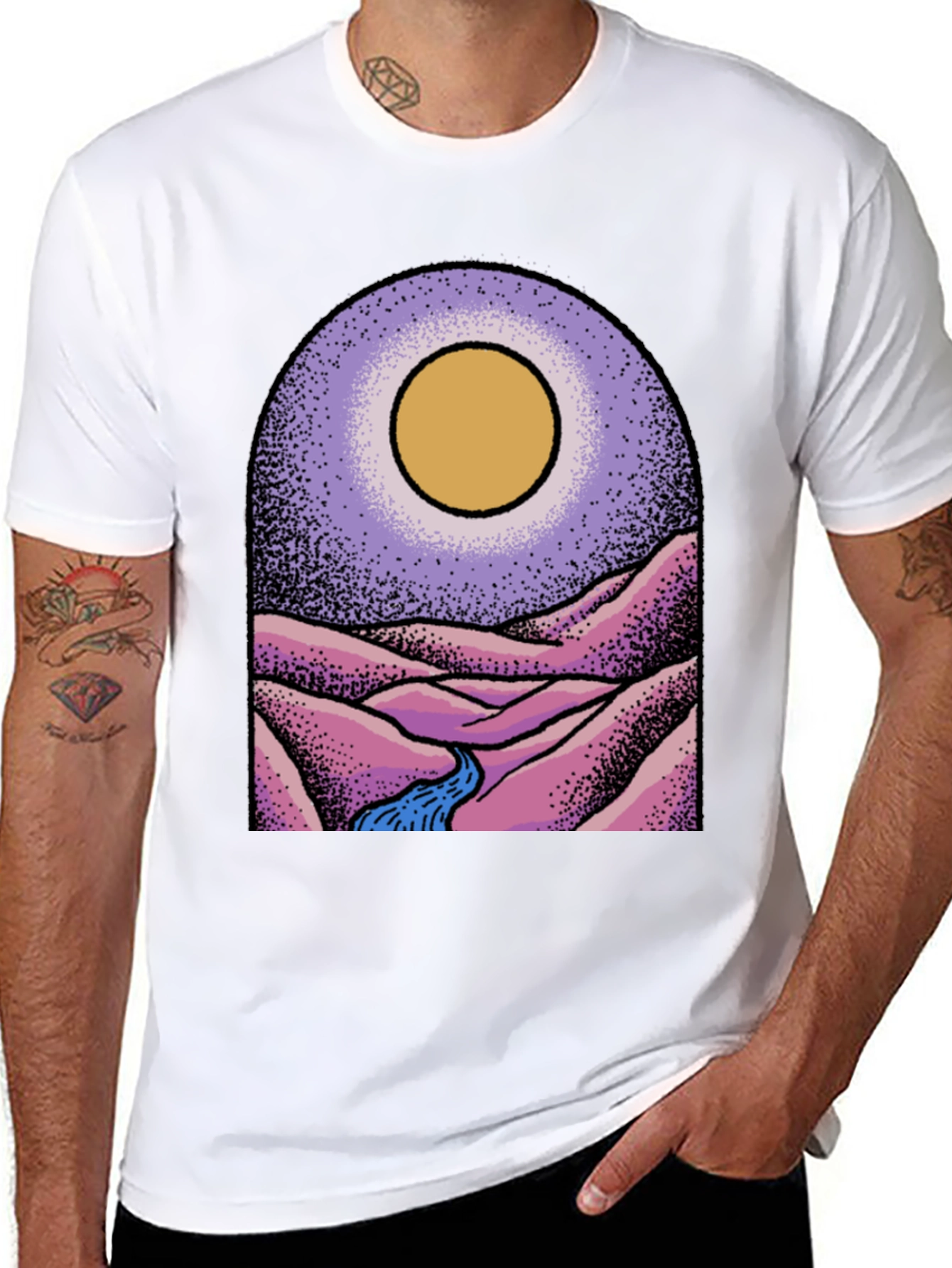 Stylish Black Graphic Tee - Desert Vista Design