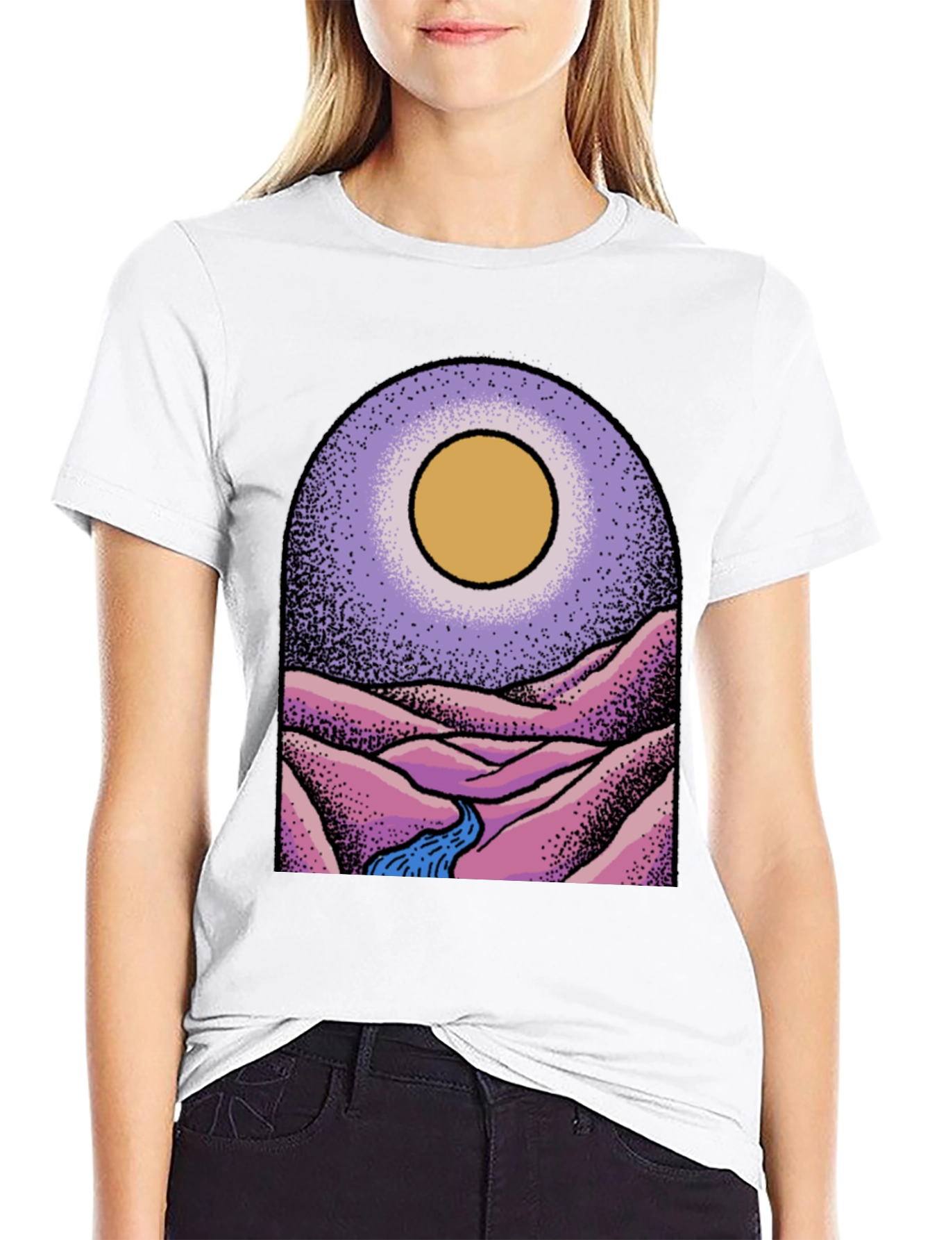 Stylish Black Graphic Tee - Desert Vista Design