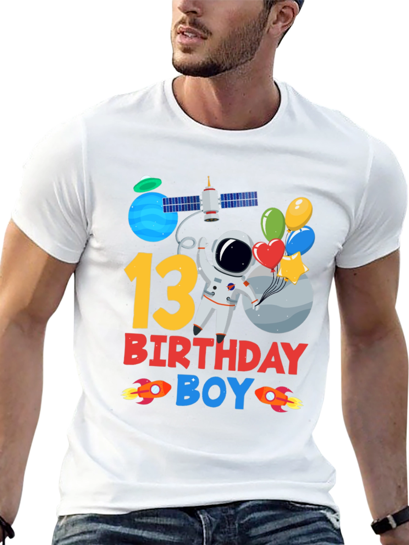 13th Birthday Boy Astronaut T-Shirt
