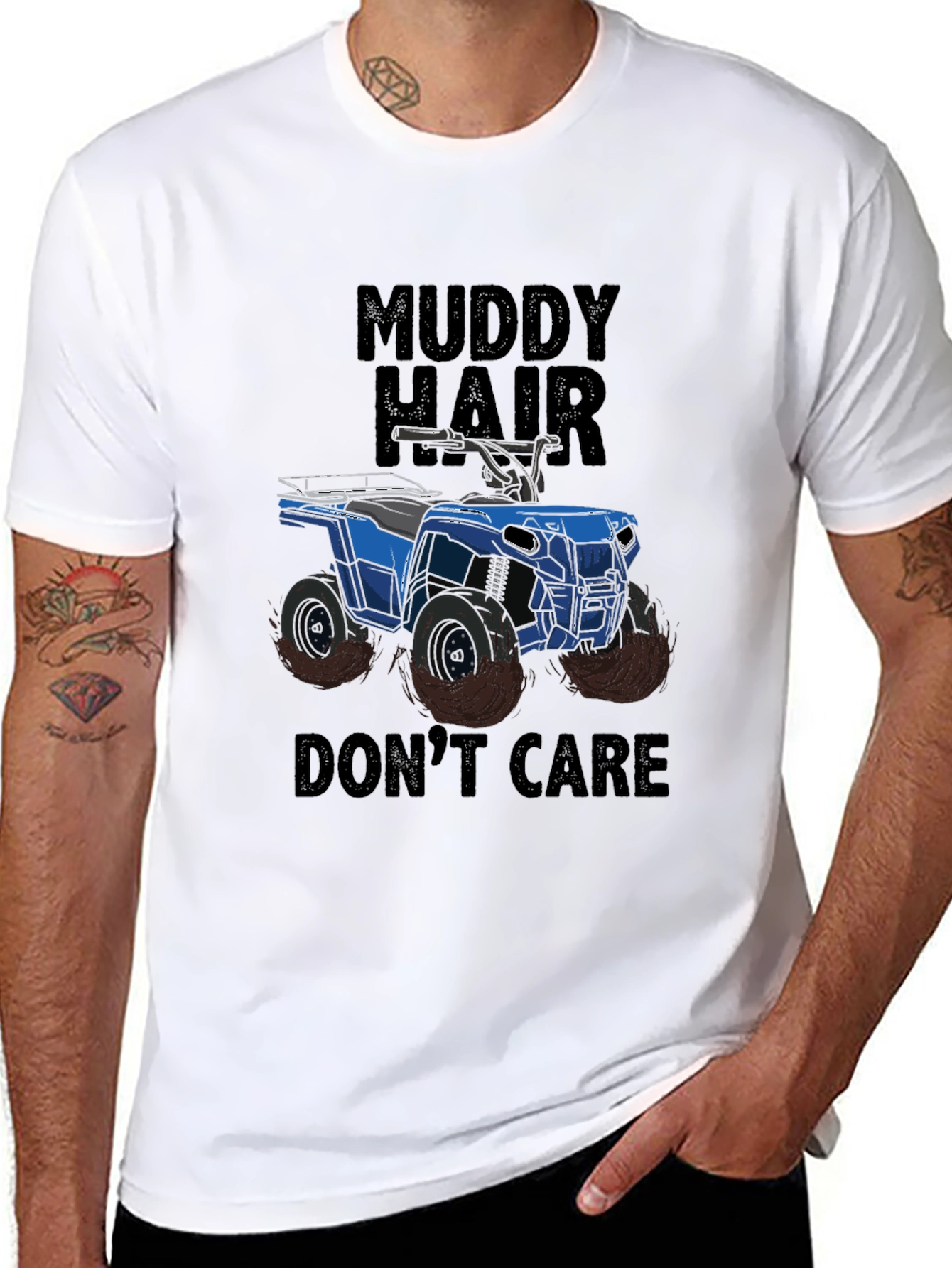 Muddy Hair Dont Care ATV Graphic T-Shirt