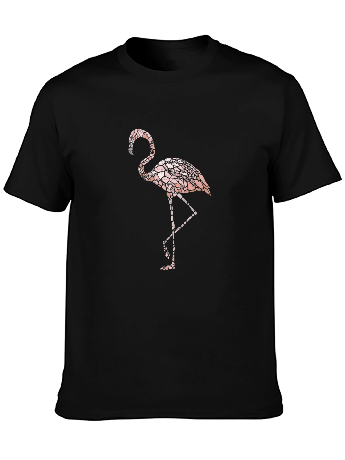 Flamingo Graphic Print Black T-Shirt