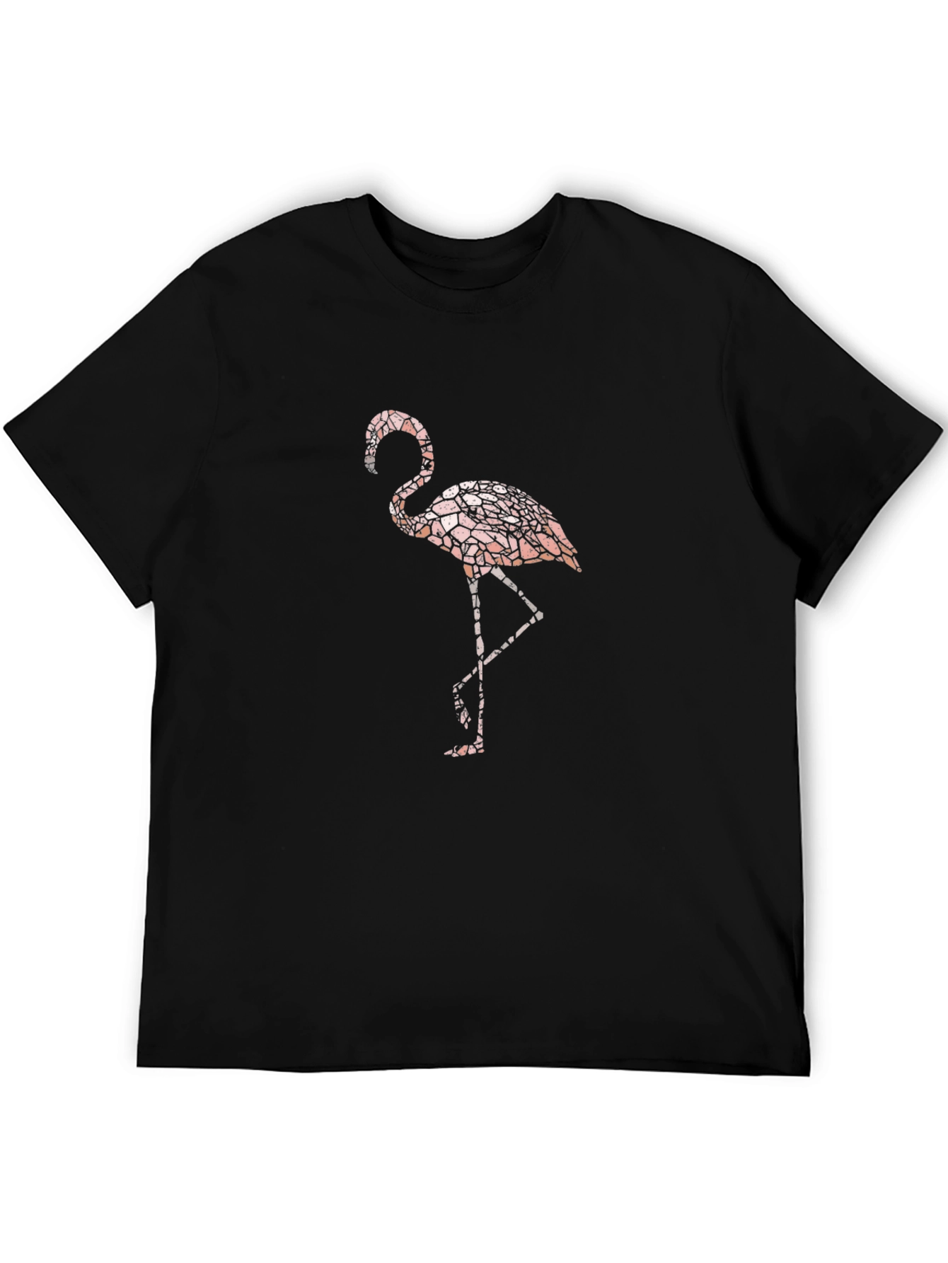 Flamingo Graphic Print Black T-Shirt