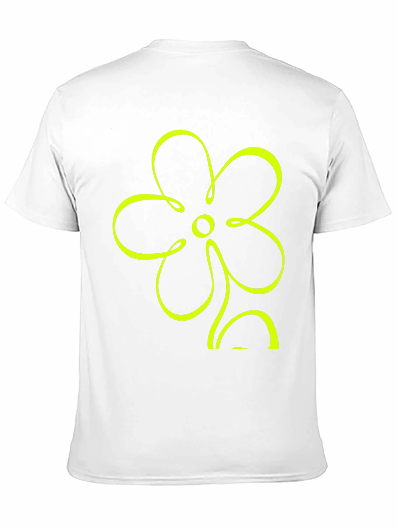 Black T-Shirt with Neon Flower Graphic