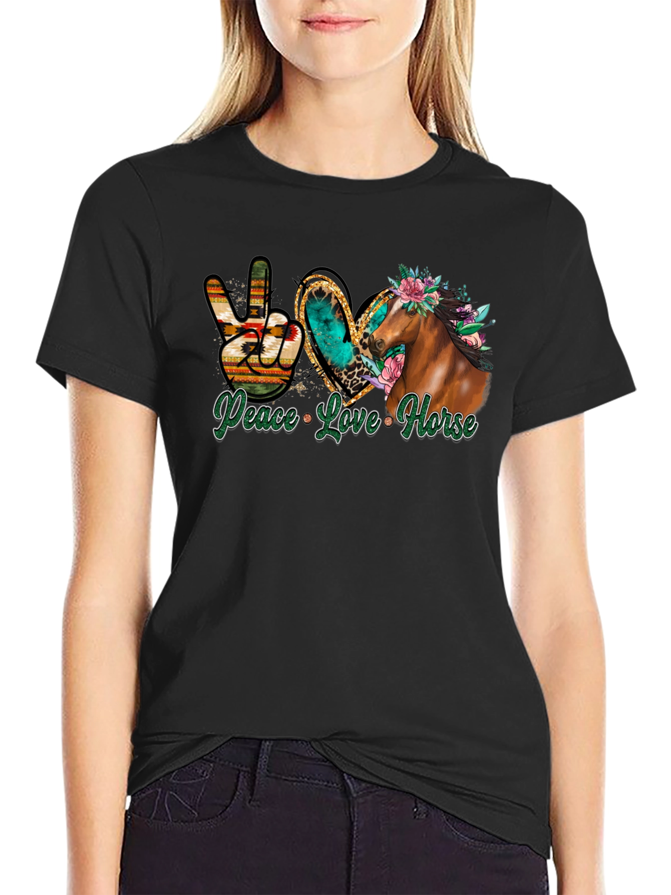 Peace Love Horse Graphic Tee