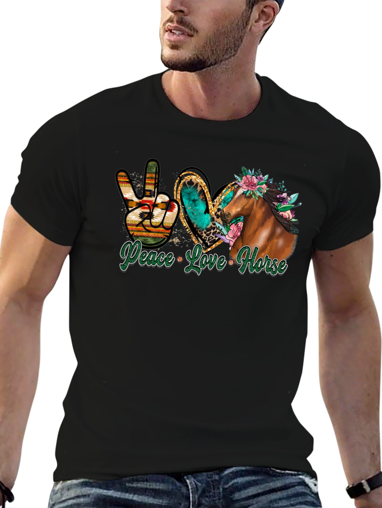 Peace Love Horse Graphic Tee
