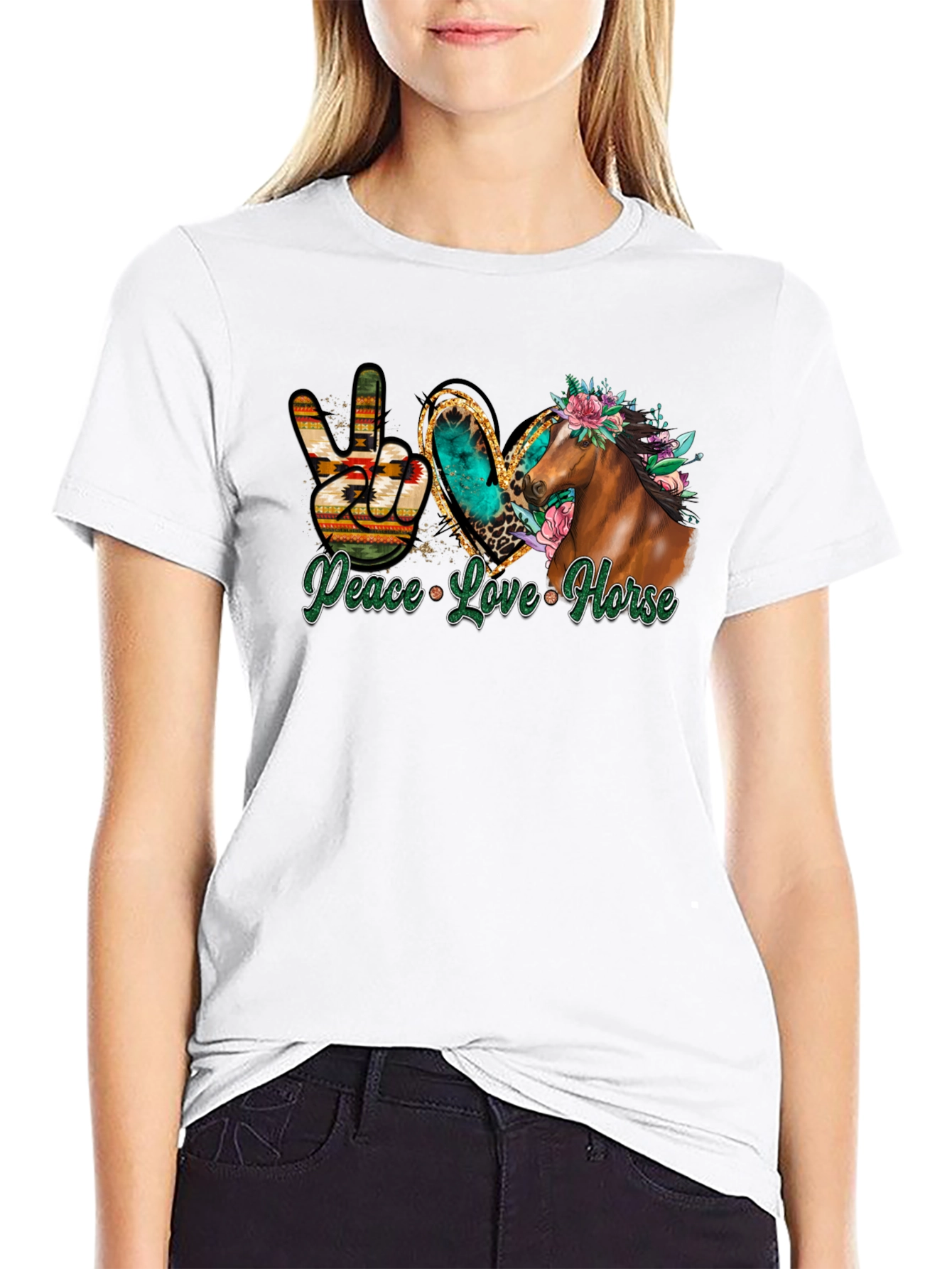 Peace Love Horse Graphic Tee