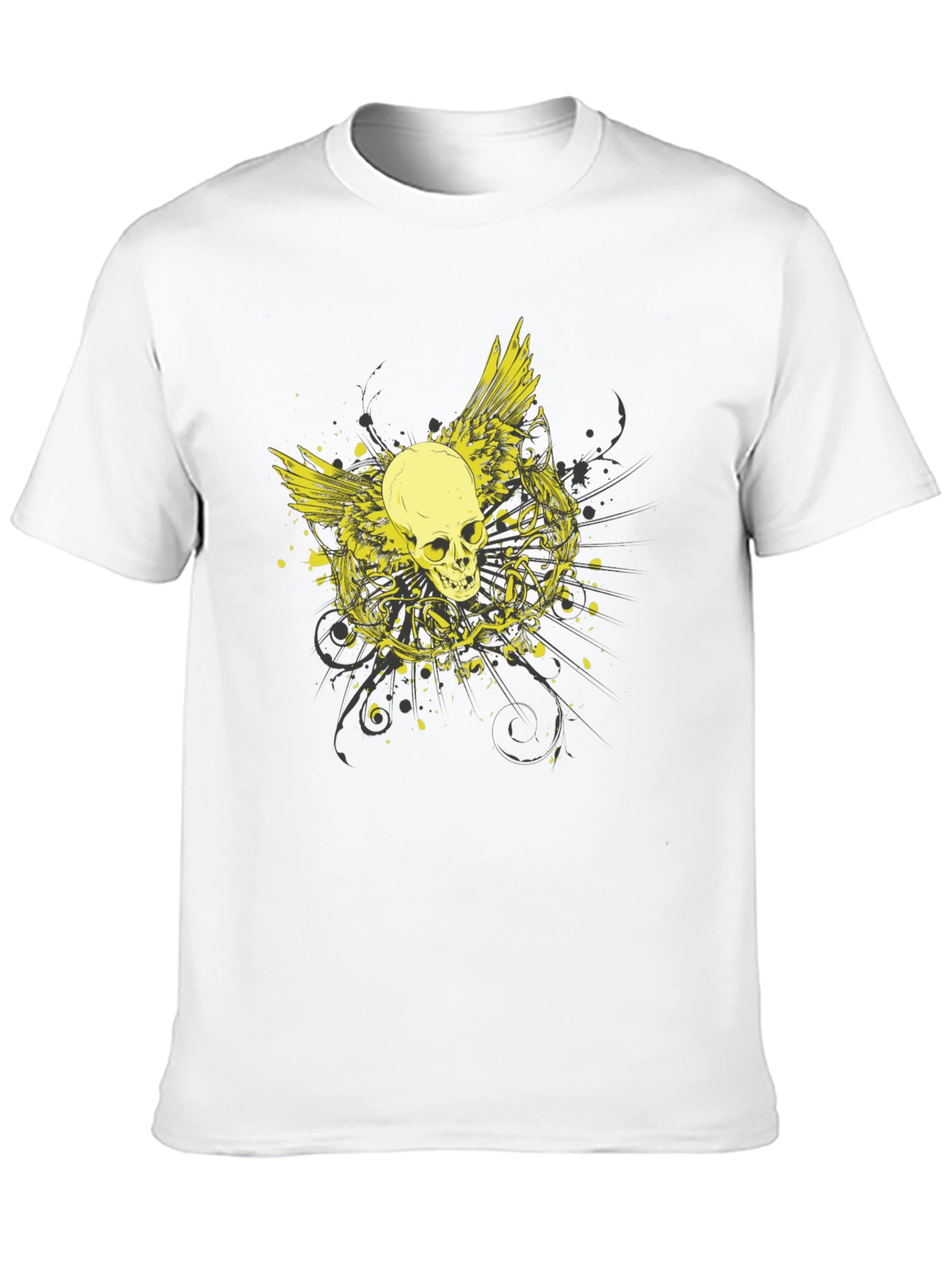 Skull Wings Graphic Black Tee