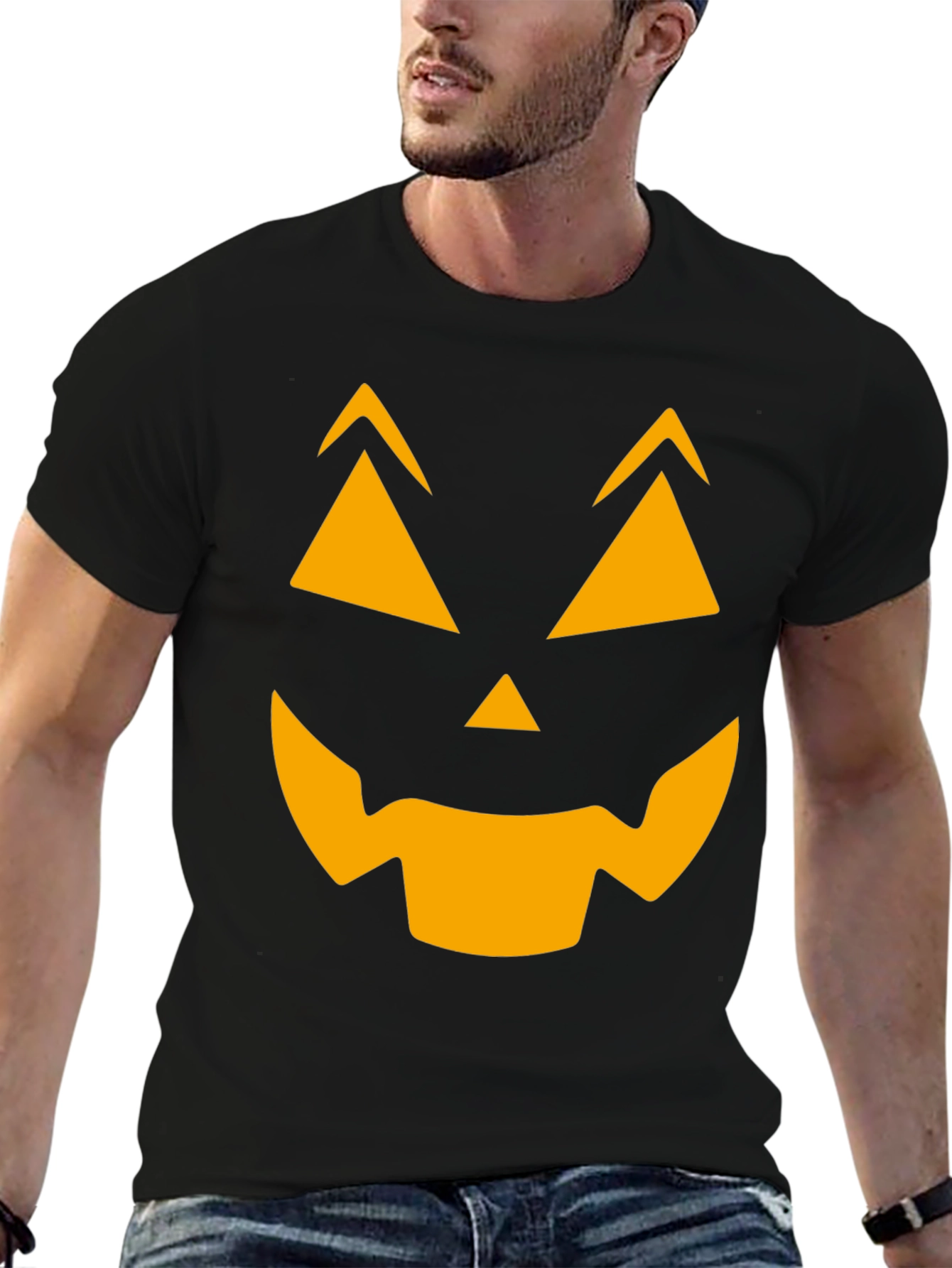 Halloween Pumpkin Face Graphic T-Shirt