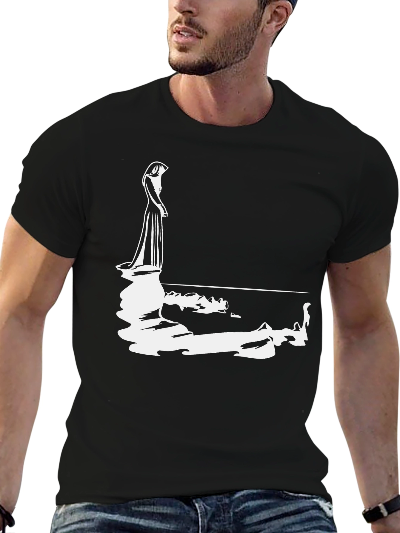 Woman Reflection Graphic Tee - Black