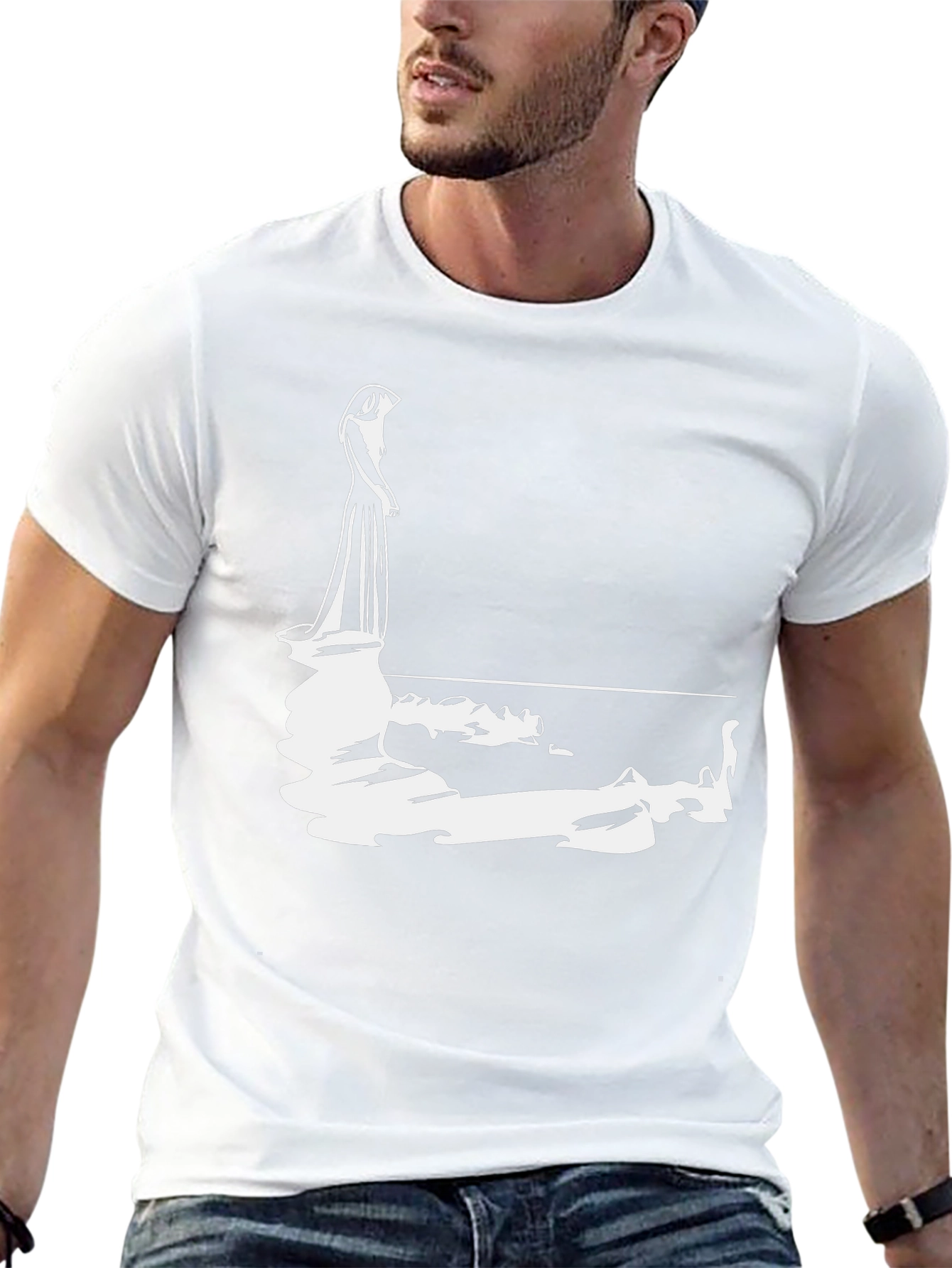 Woman Reflection Graphic Tee - Black
