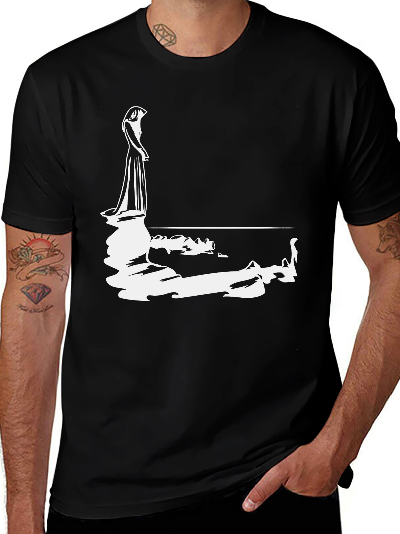 Woman Reflection Graphic Tee - Black