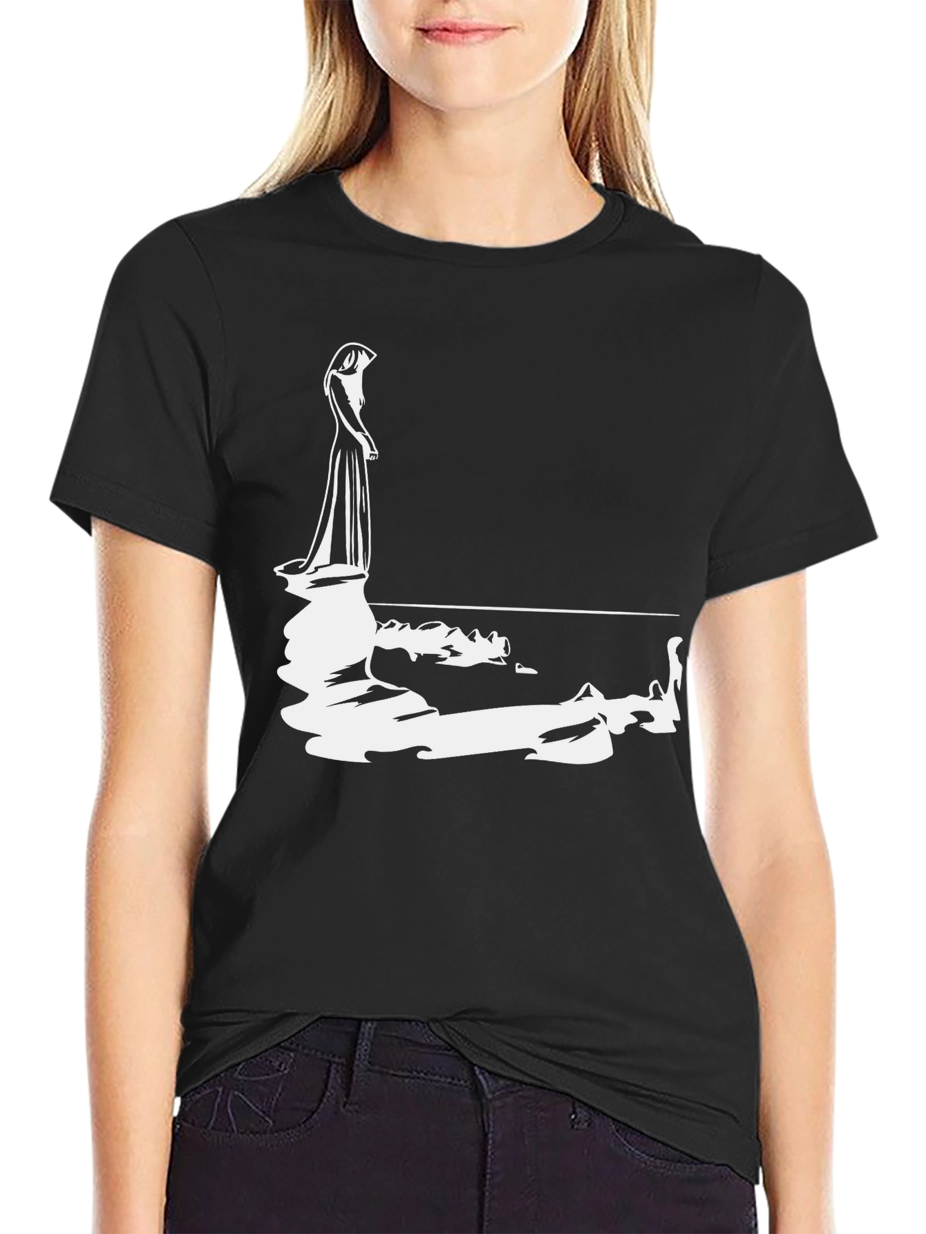 Woman Reflection Graphic Tee - Black