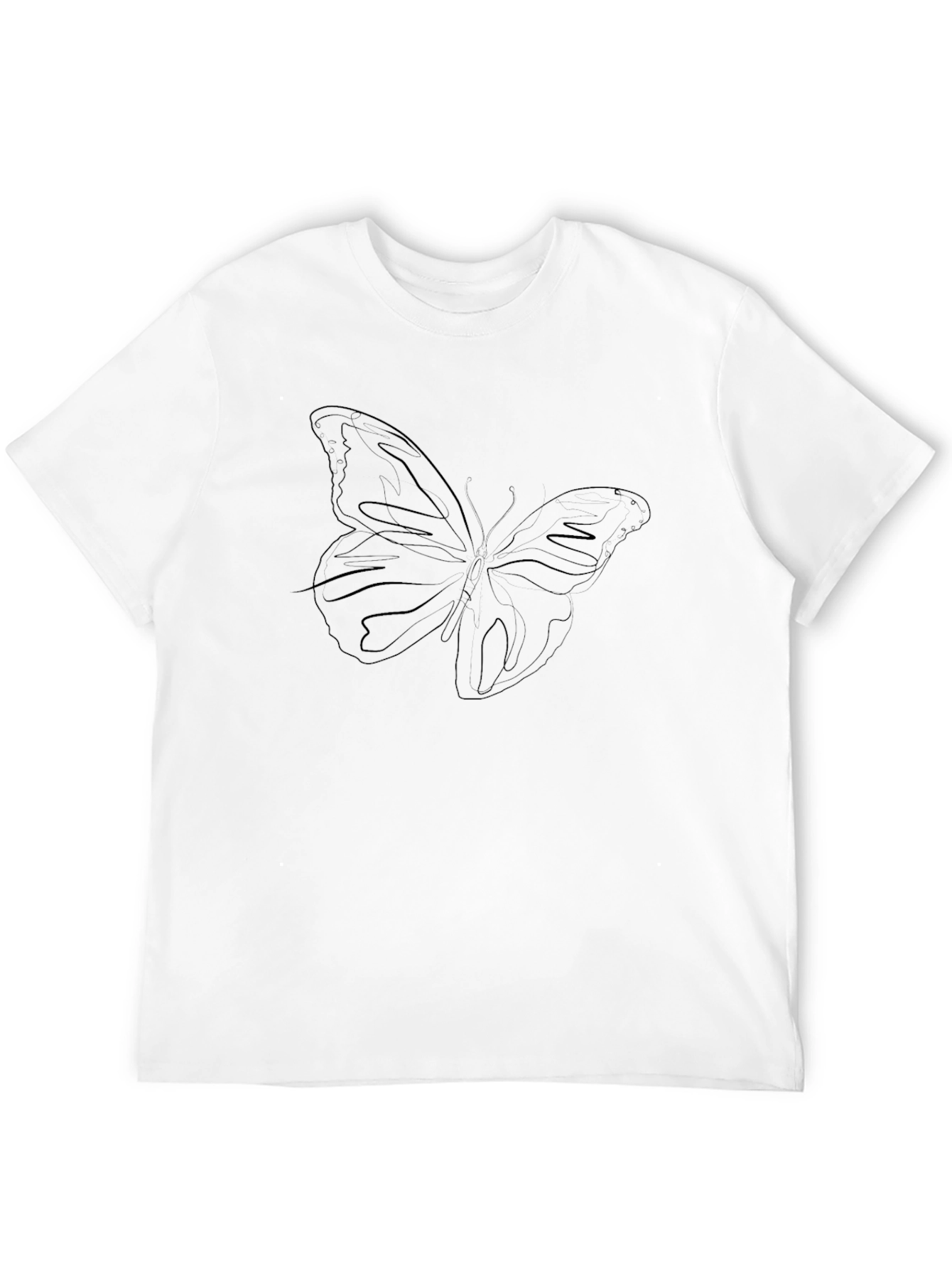 Butterfly Outline Graphic T-Shirt - Black