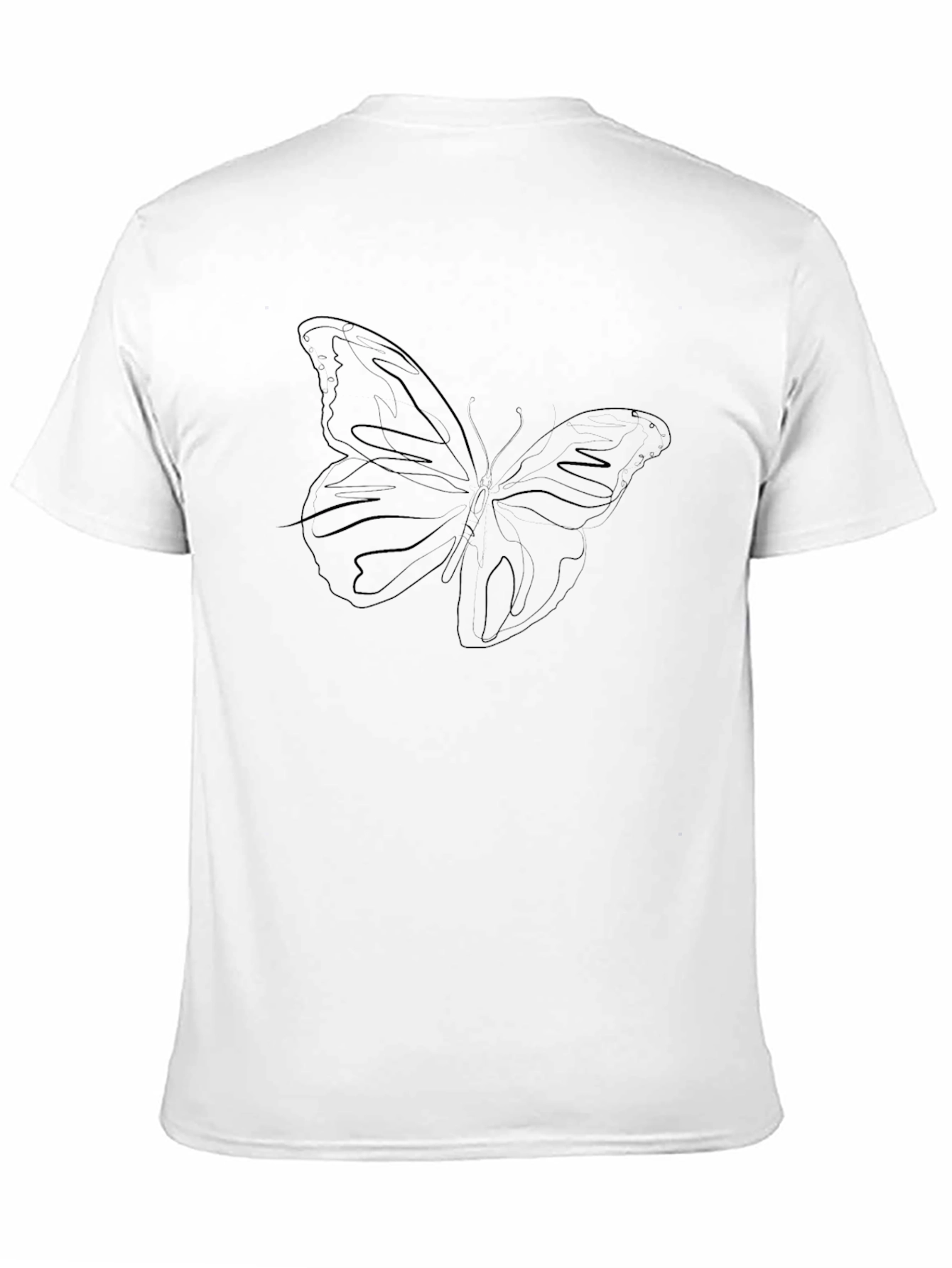 Butterfly Outline Graphic T-Shirt - Black