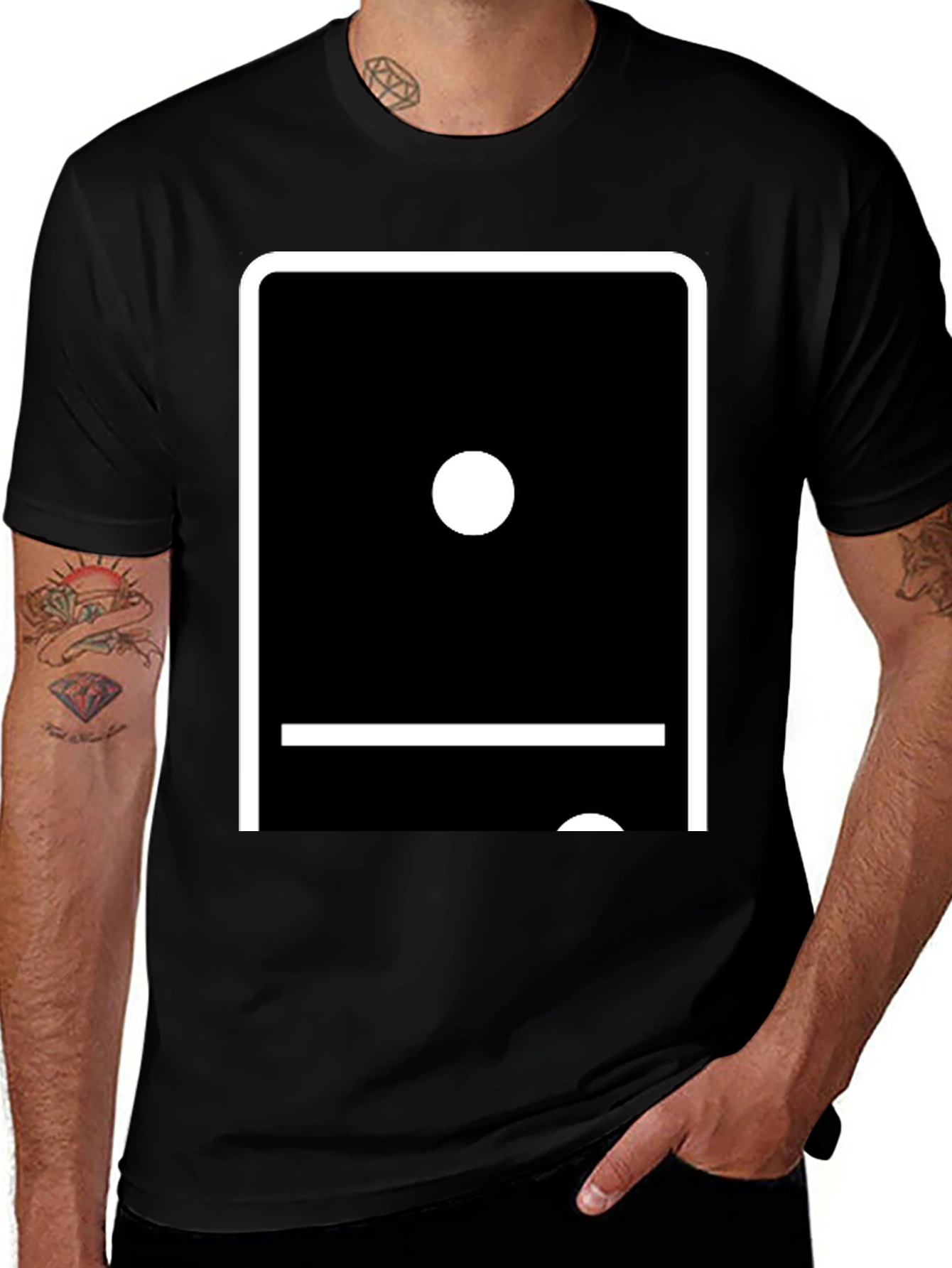 Domino Double Blank T-Shirt - Unique Graphic Tee