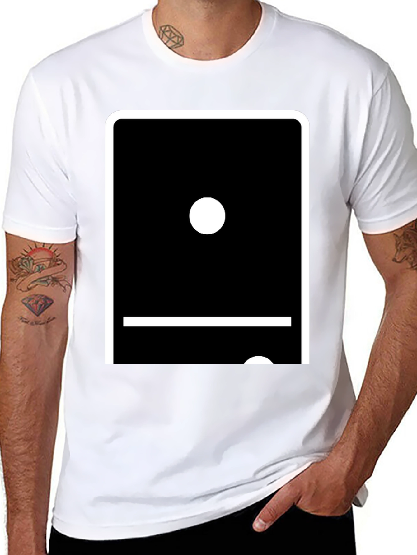 Domino Double Blank T-Shirt - Unique Graphic Tee