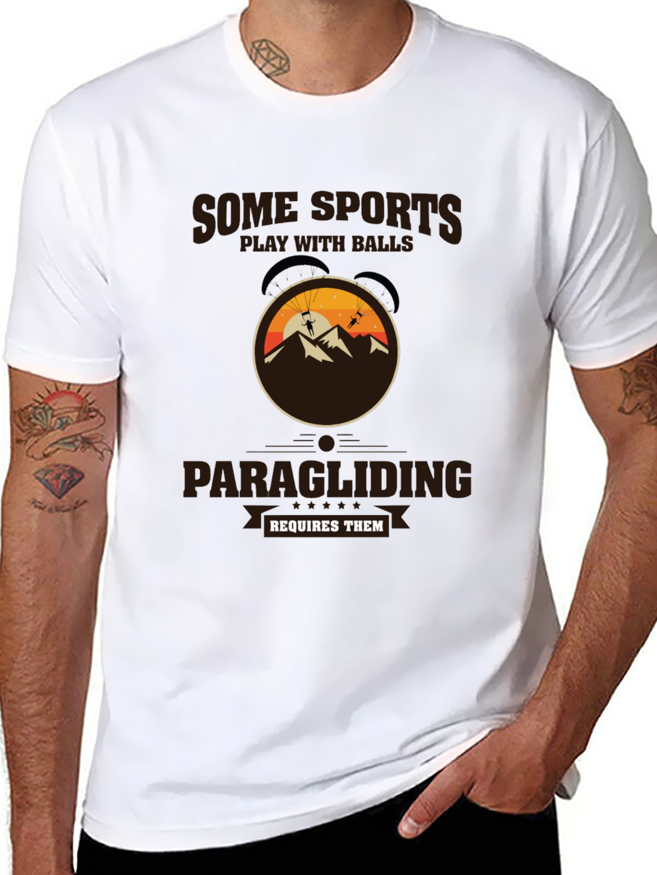 Paragliding T-Shirt: Some Sports Require Balls