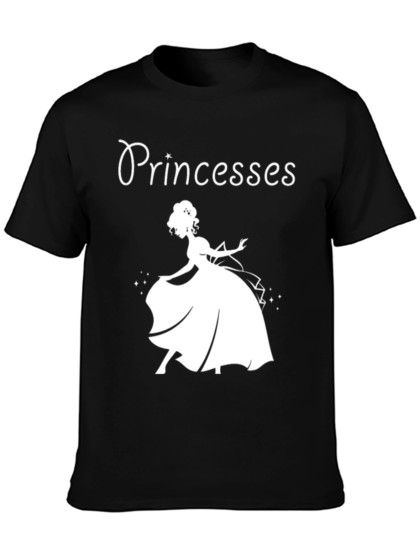 Princesses Graphic Tee - Black Cotton T-Shirt