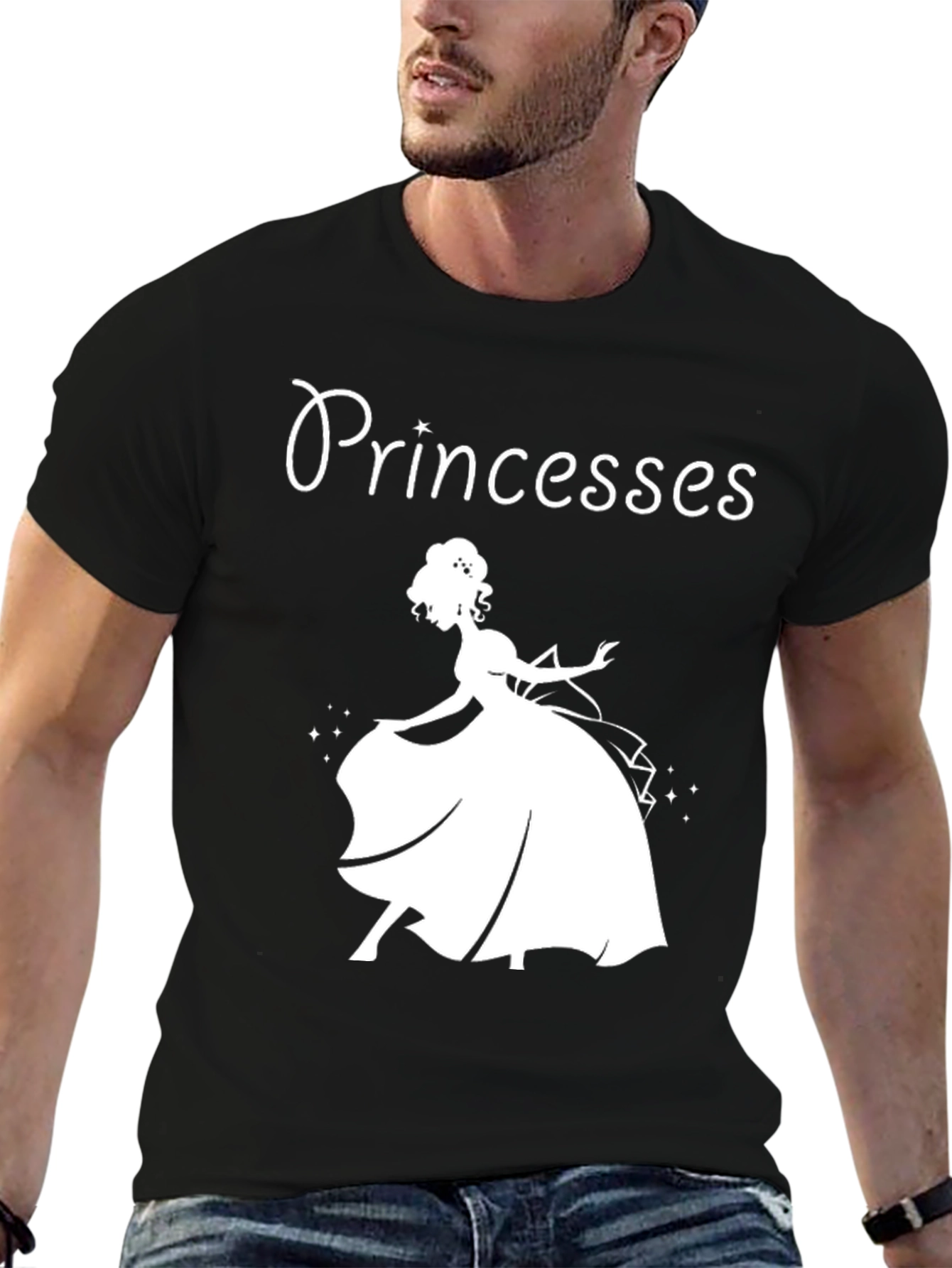 Princesses Graphic Tee - Black Cotton T-Shirt