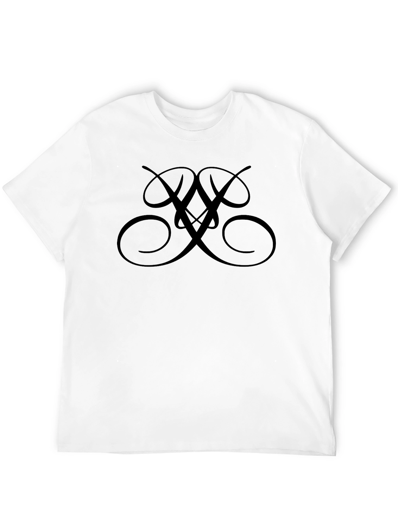 Elegant Black Swirl Graphic Tee - Casual Style