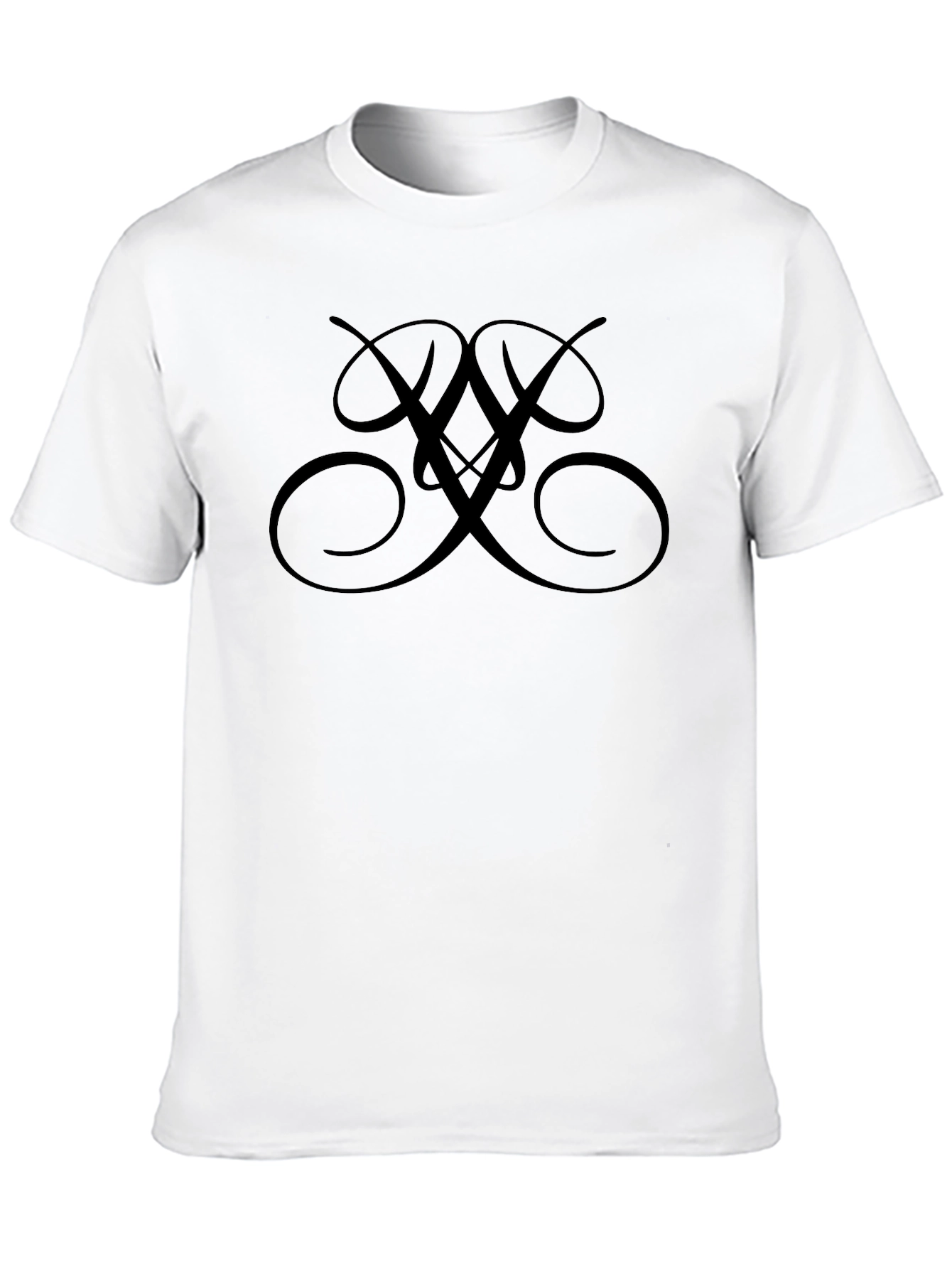 Elegant Black Swirl Graphic Tee - Casual Style