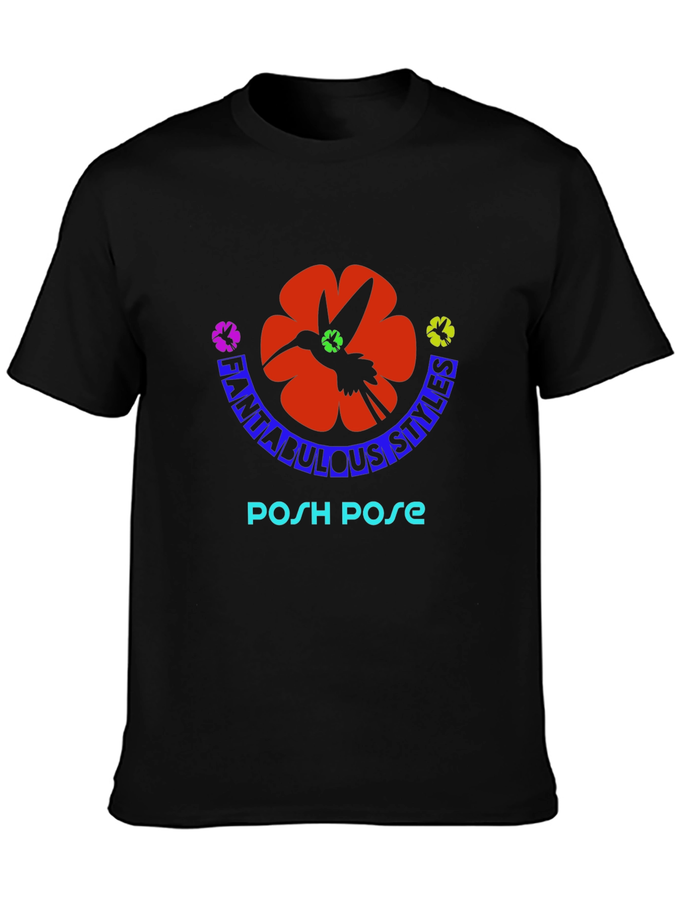 Fantabulous Styles Posh Pose Black T-Shirt