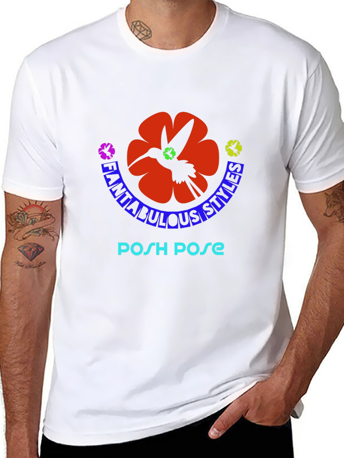 Fantabulous Styles Posh Pose Black T-Shirt