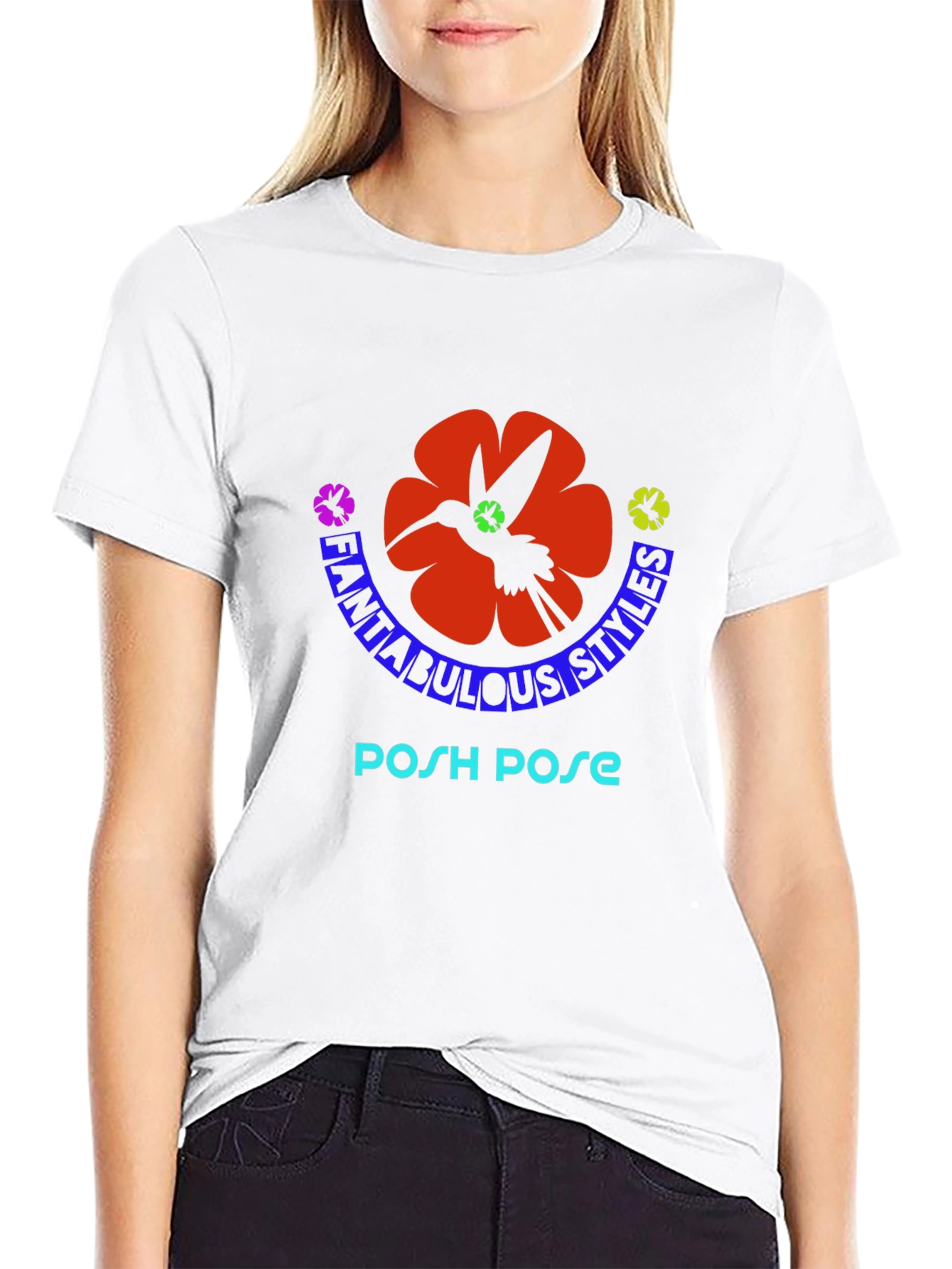 Fantabulous Styles Posh Pose Black T-Shirt