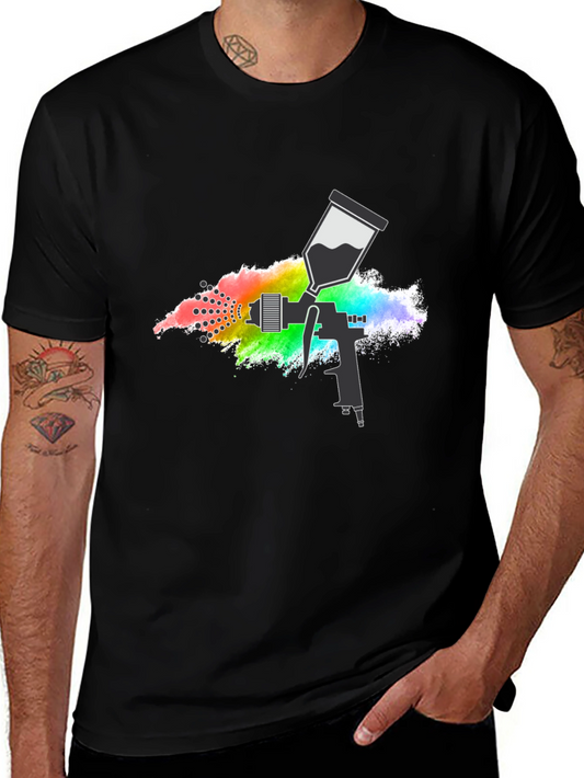 Airbrush Artist T-Shirt: Colorful Spray Paint Design