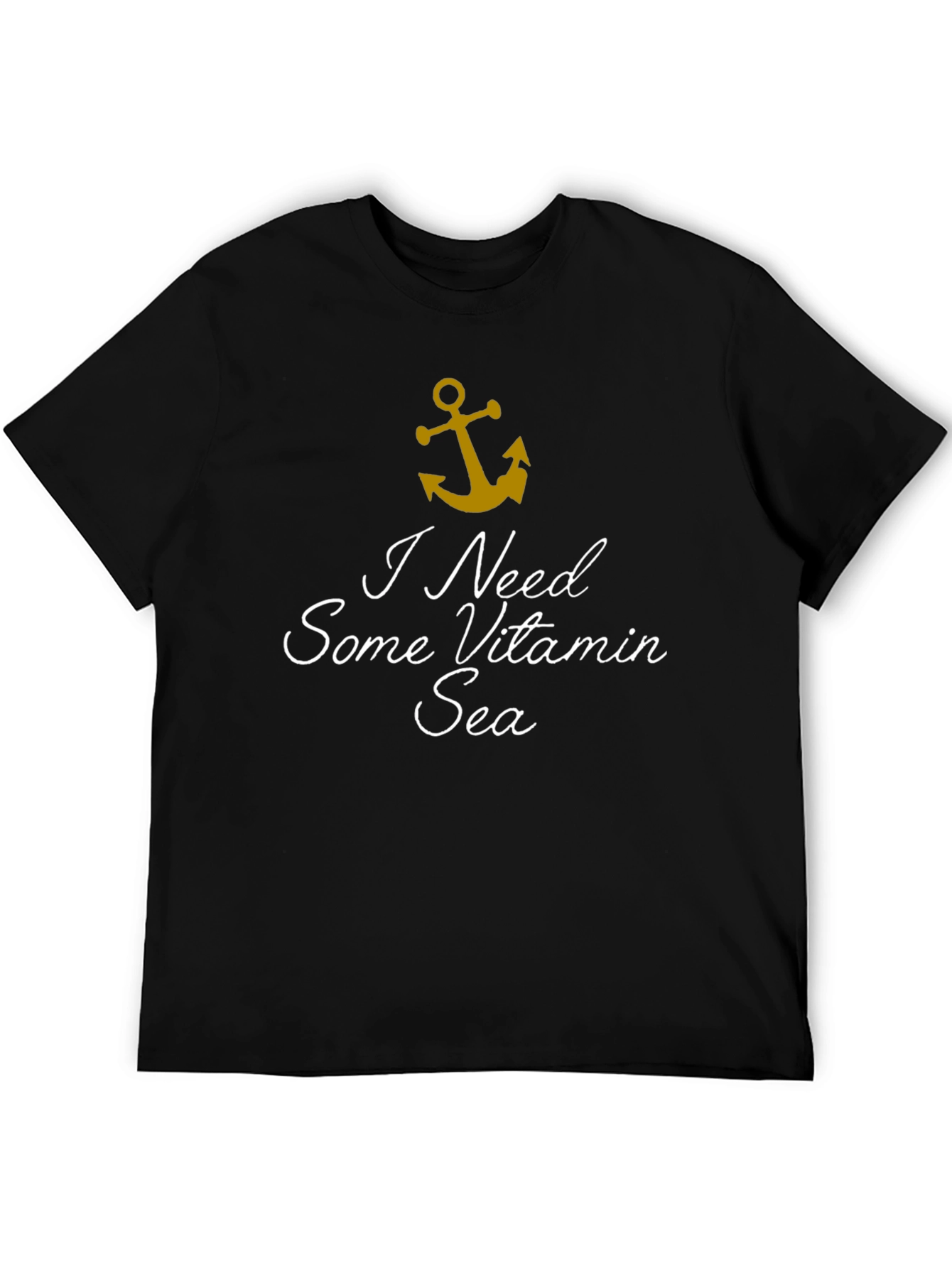 Vitamin Sea Black Cotton T-Shirt