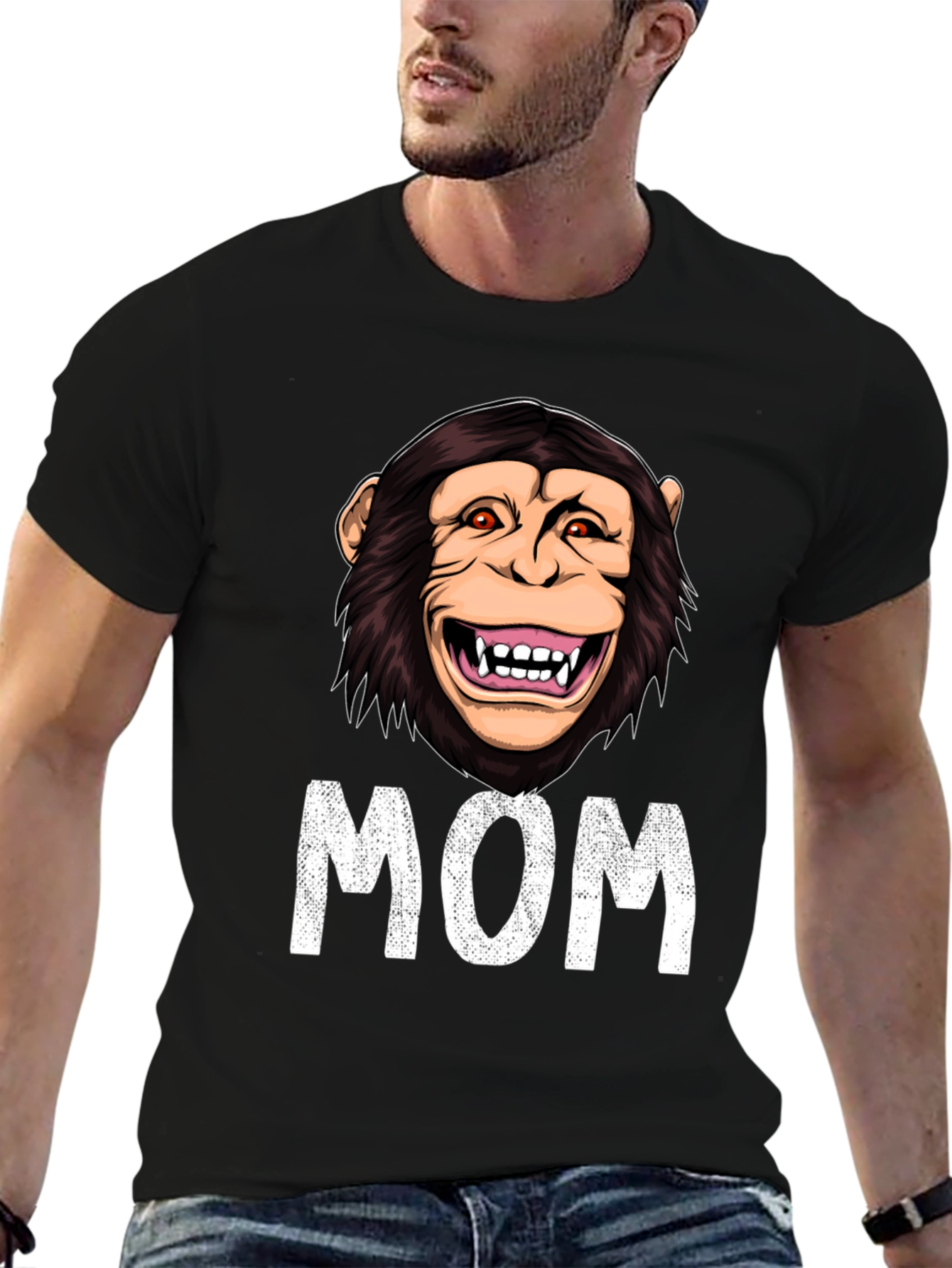 Funny Monkey Mom T-Shirt - Novelty Graphic Tee