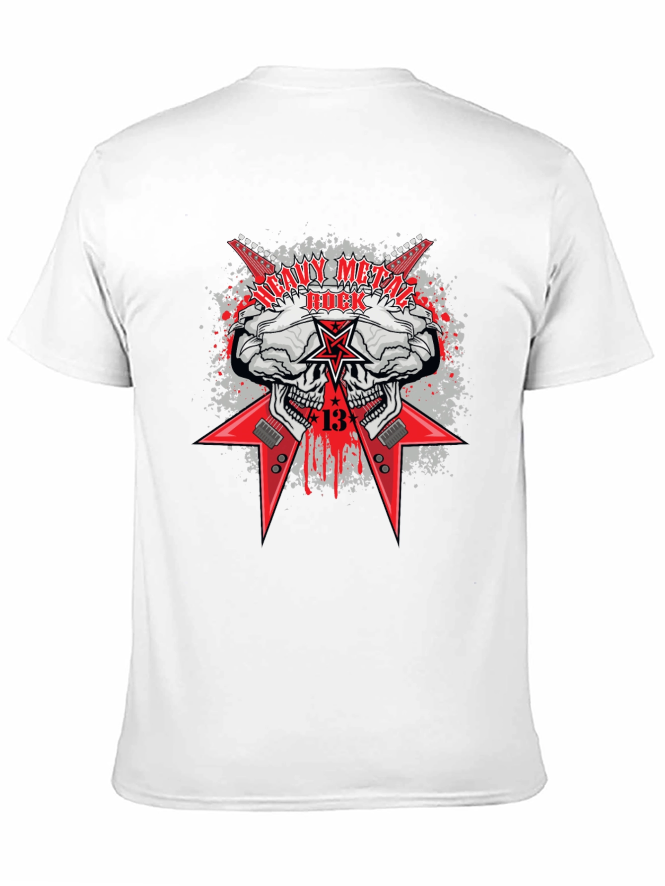 Heavy Metal Rock Skull Graphic T-Shirt