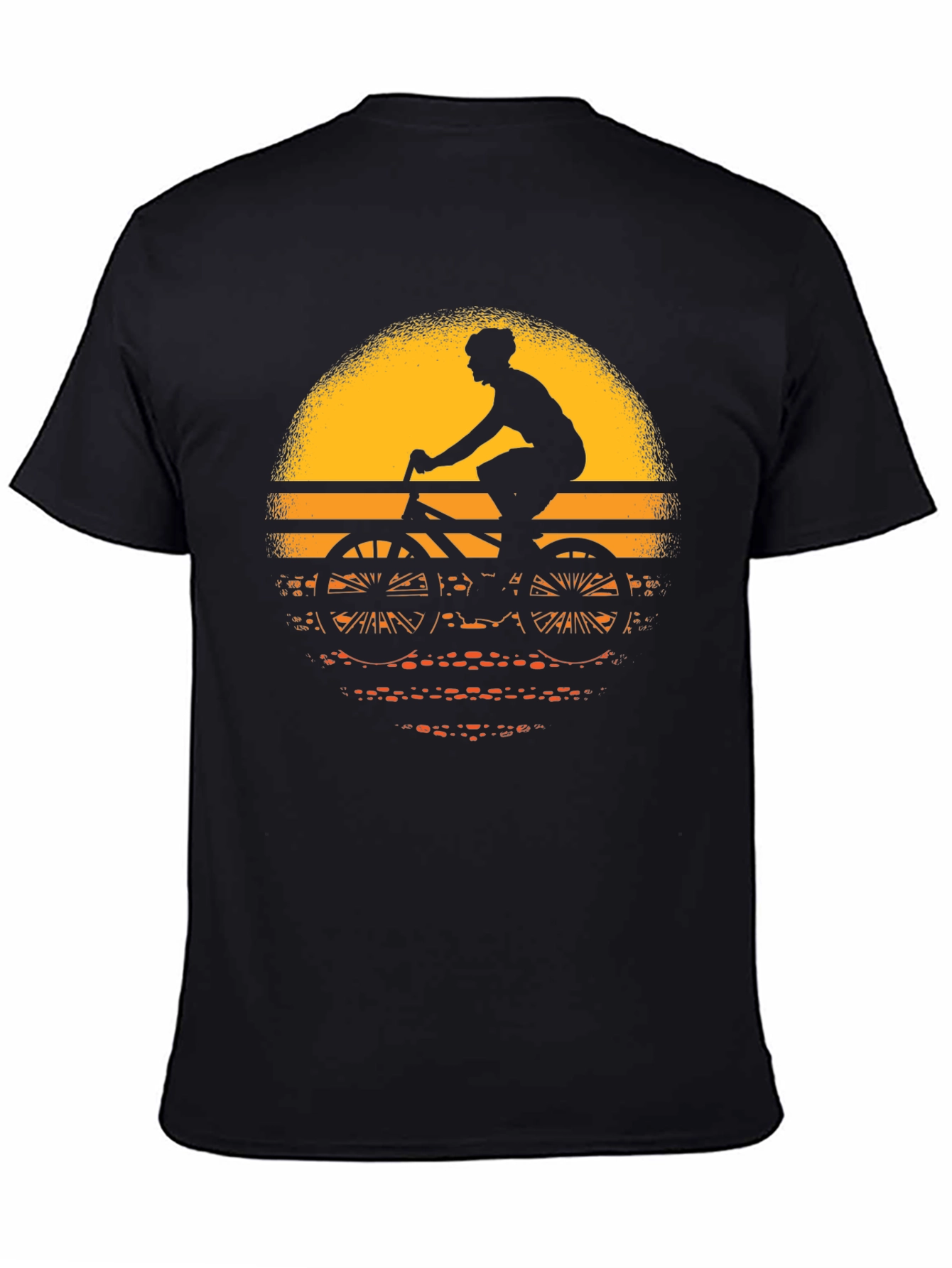 Cyclist Sunset Graphic Tee - Black