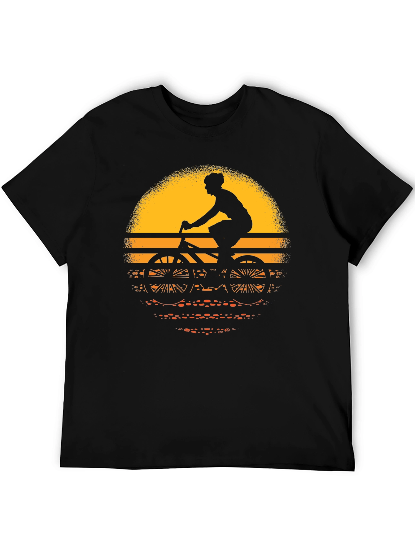 Cyclist Sunset Graphic Tee - Black