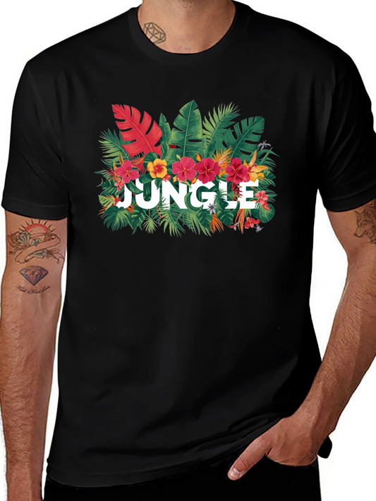 Jungle Graphic Print Black T-Shirt