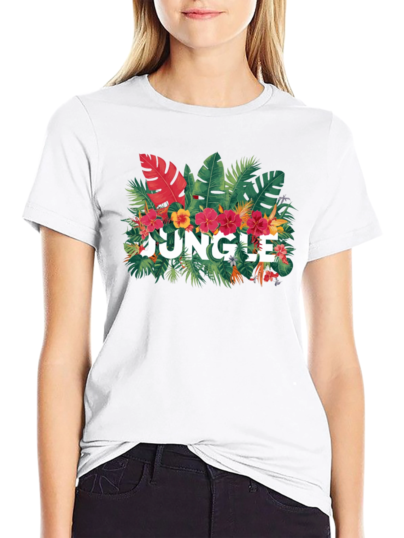 Jungle Graphic Print Black T-Shirt