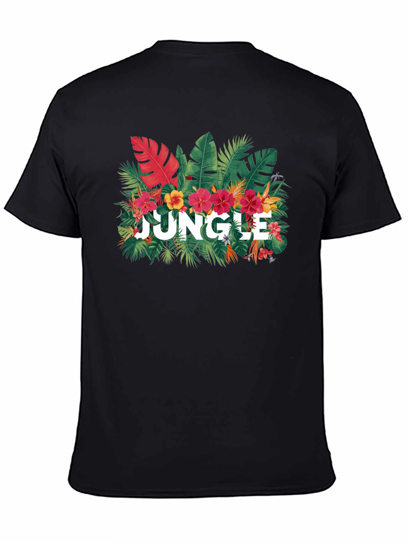 Jungle Graphic Print Black T-Shirt