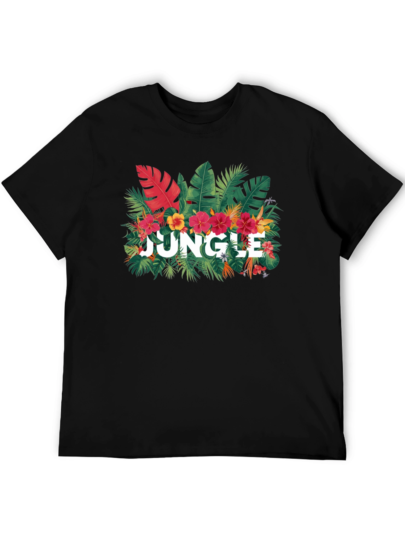 Jungle Graphic Print Black T-Shirt