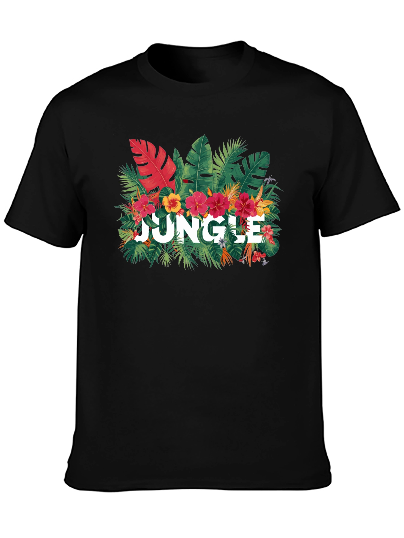 Jungle Graphic Print Black T-Shirt