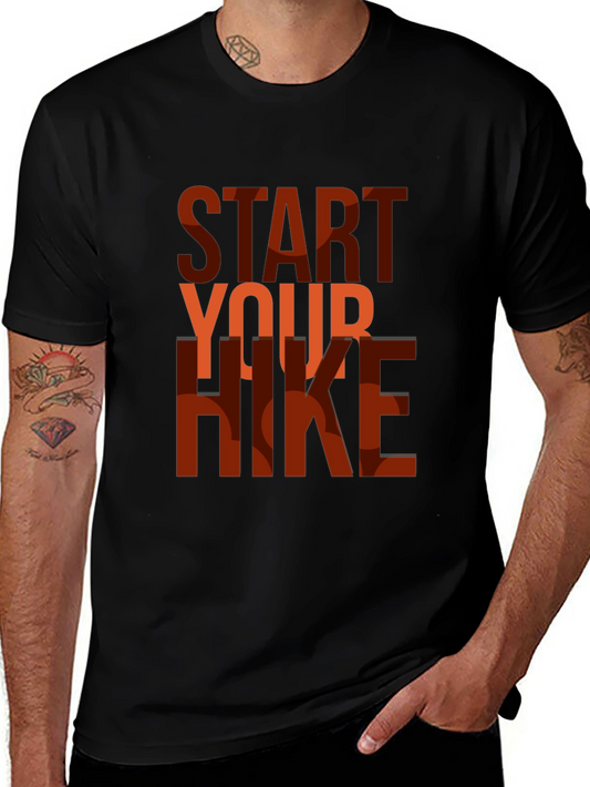Start Your Hike Graphic Tee - Black Casual T-Shirt
