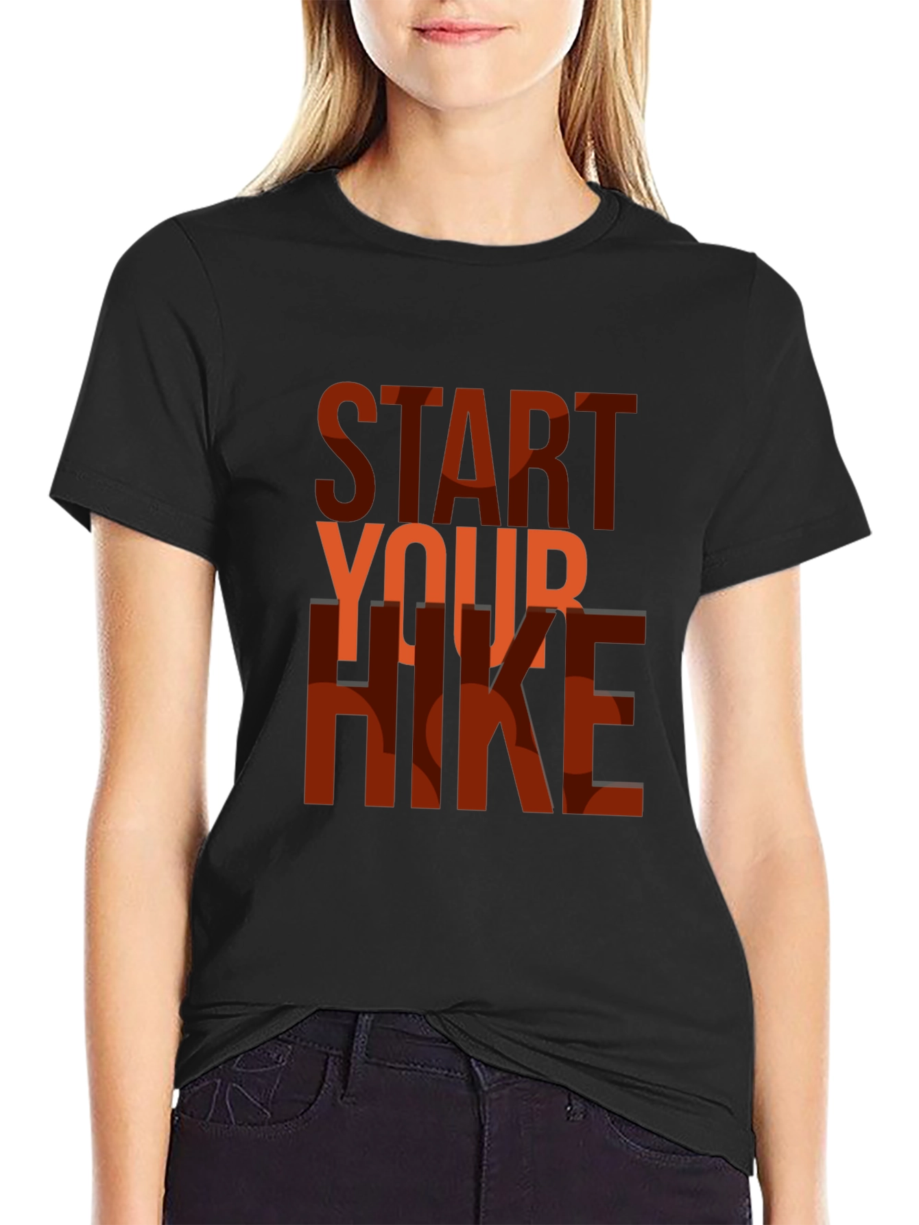 Start Your Hike Graphic Tee - Black Casual T-Shirt