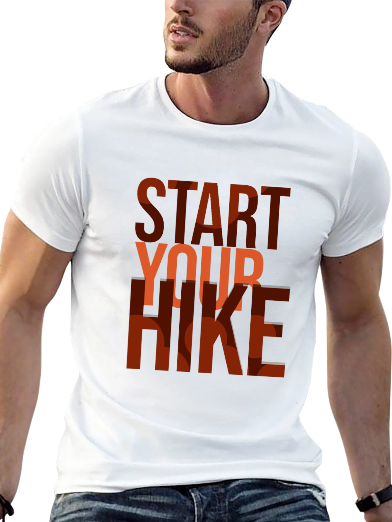 Start Your Hike Graphic Tee - Black Casual T-Shirt