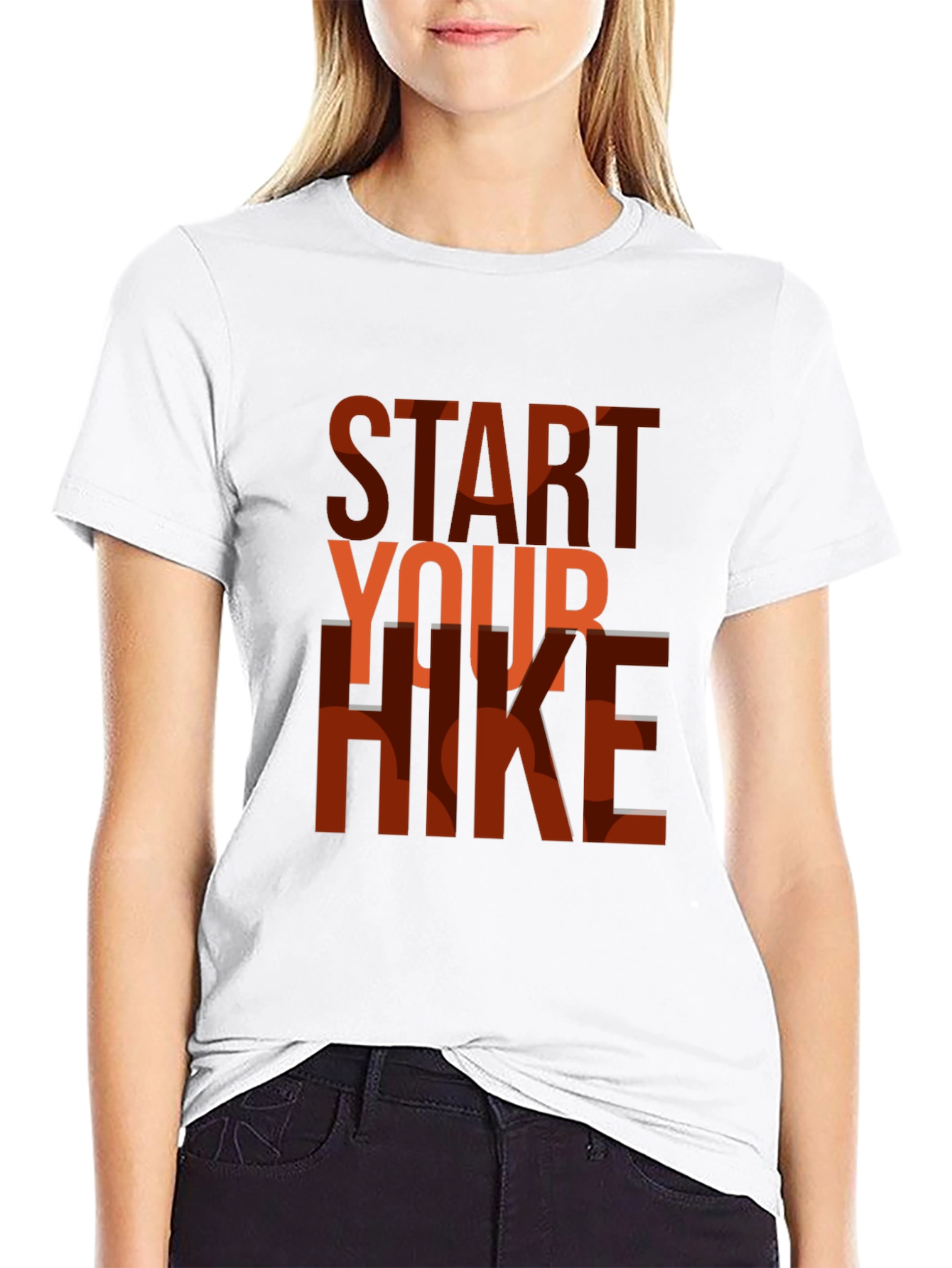 Start Your Hike Graphic Tee - Black Casual T-Shirt