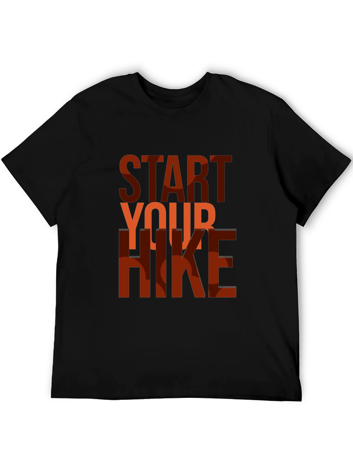 Start Your Hike Graphic Tee - Black Casual T-Shirt
