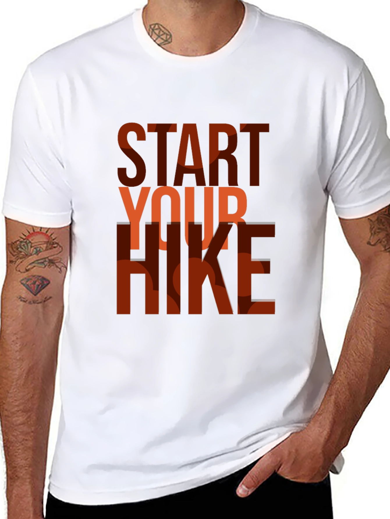 Start Your Hike Graphic Tee - Black Casual T-Shirt